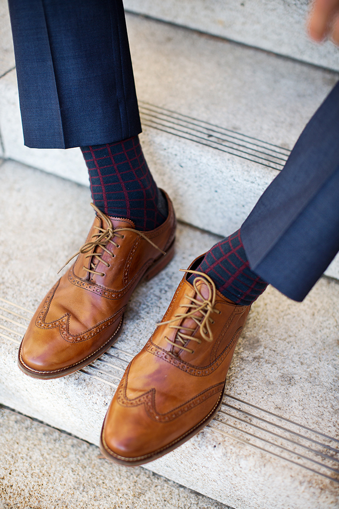blue and brown wingtips