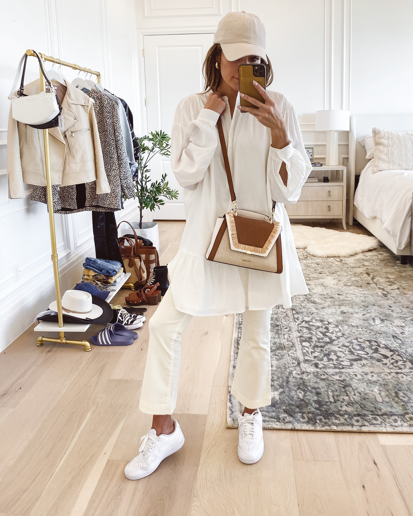 white dress and pants for spring