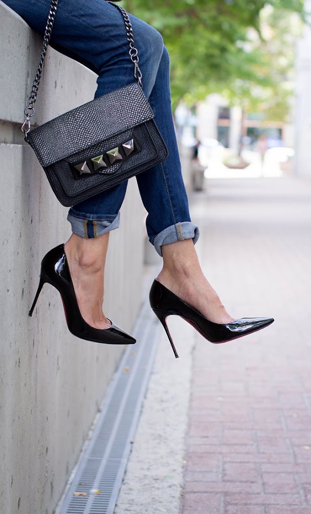 black louboutin heels outfit