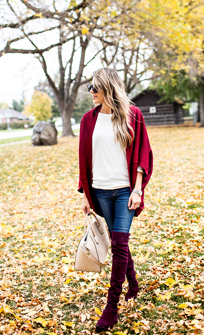 red and burgundy outfit