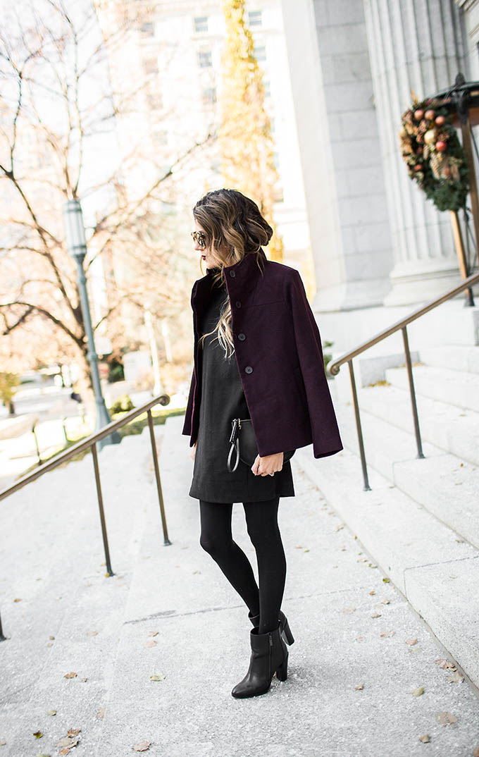 Burgundy and Black Outfit Christine Andrew