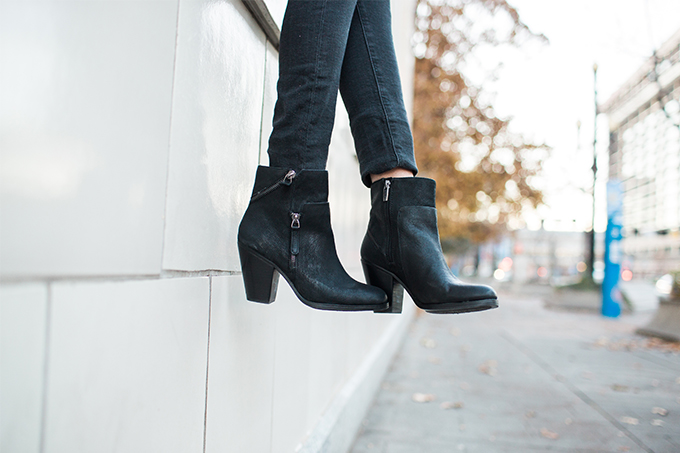 Cute Black Zip Ankle Booties 