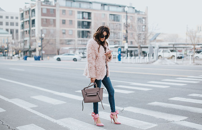 Pink Coat and Heels