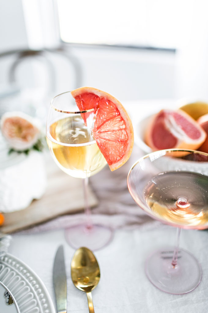 Pink Gold Rimmed Wine Glasses