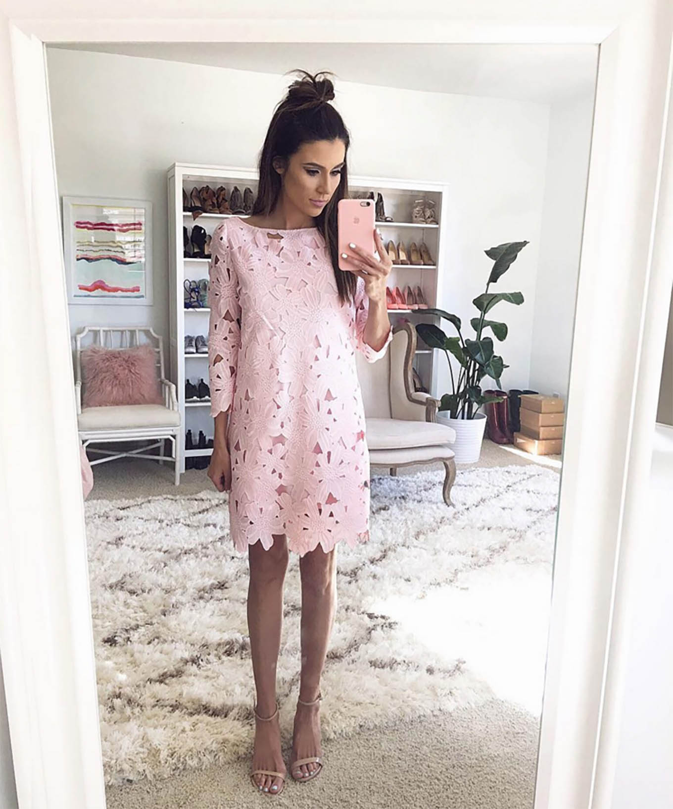 pink lace dress