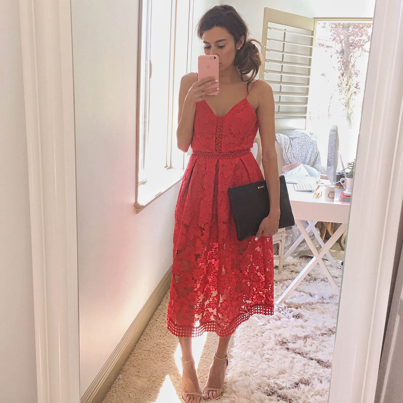 red lace dress