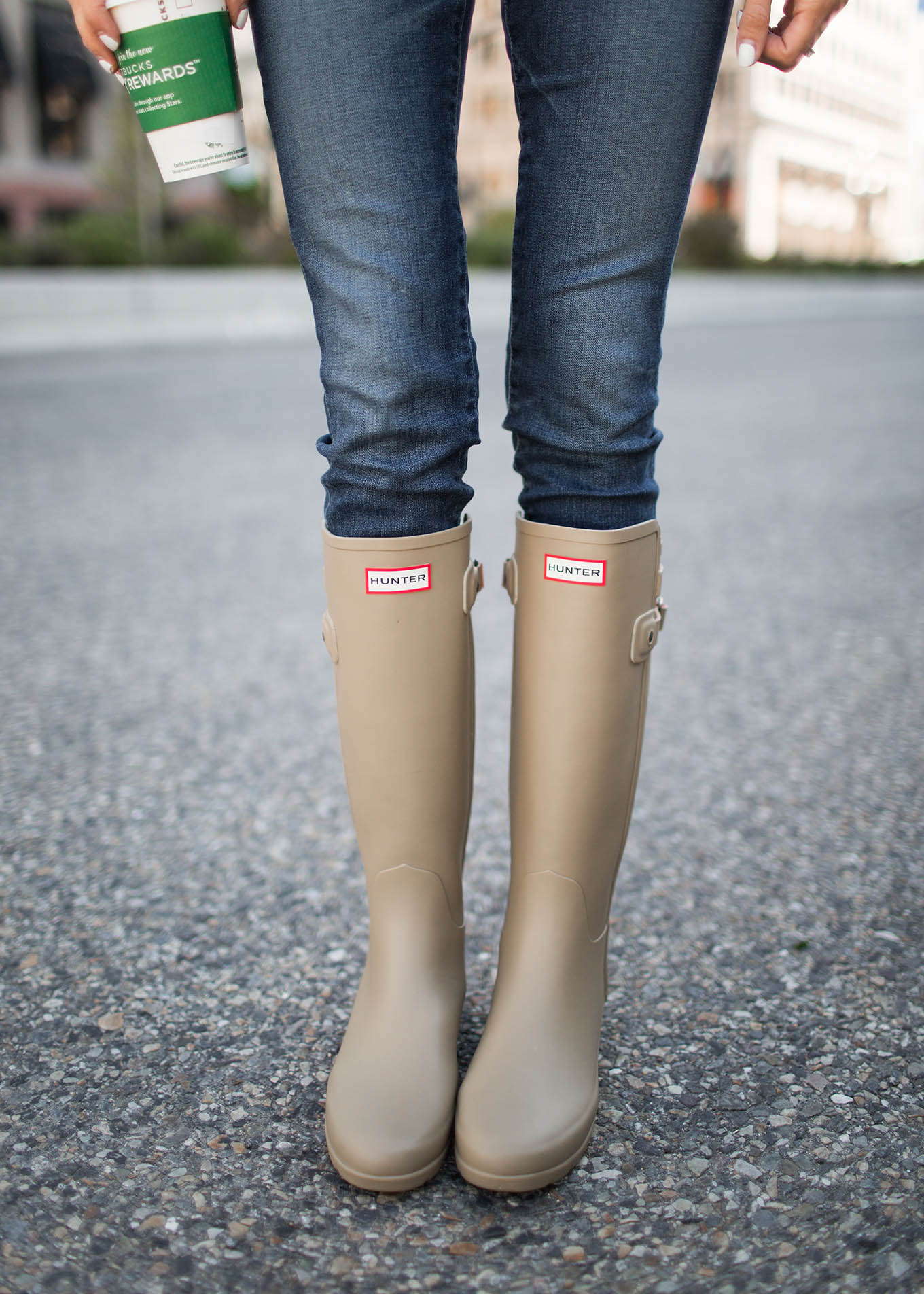 khaki hunter boots