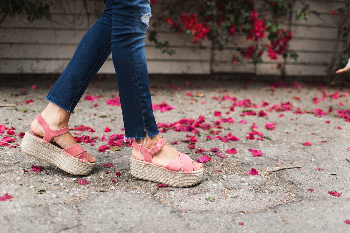 pink platform espadriles