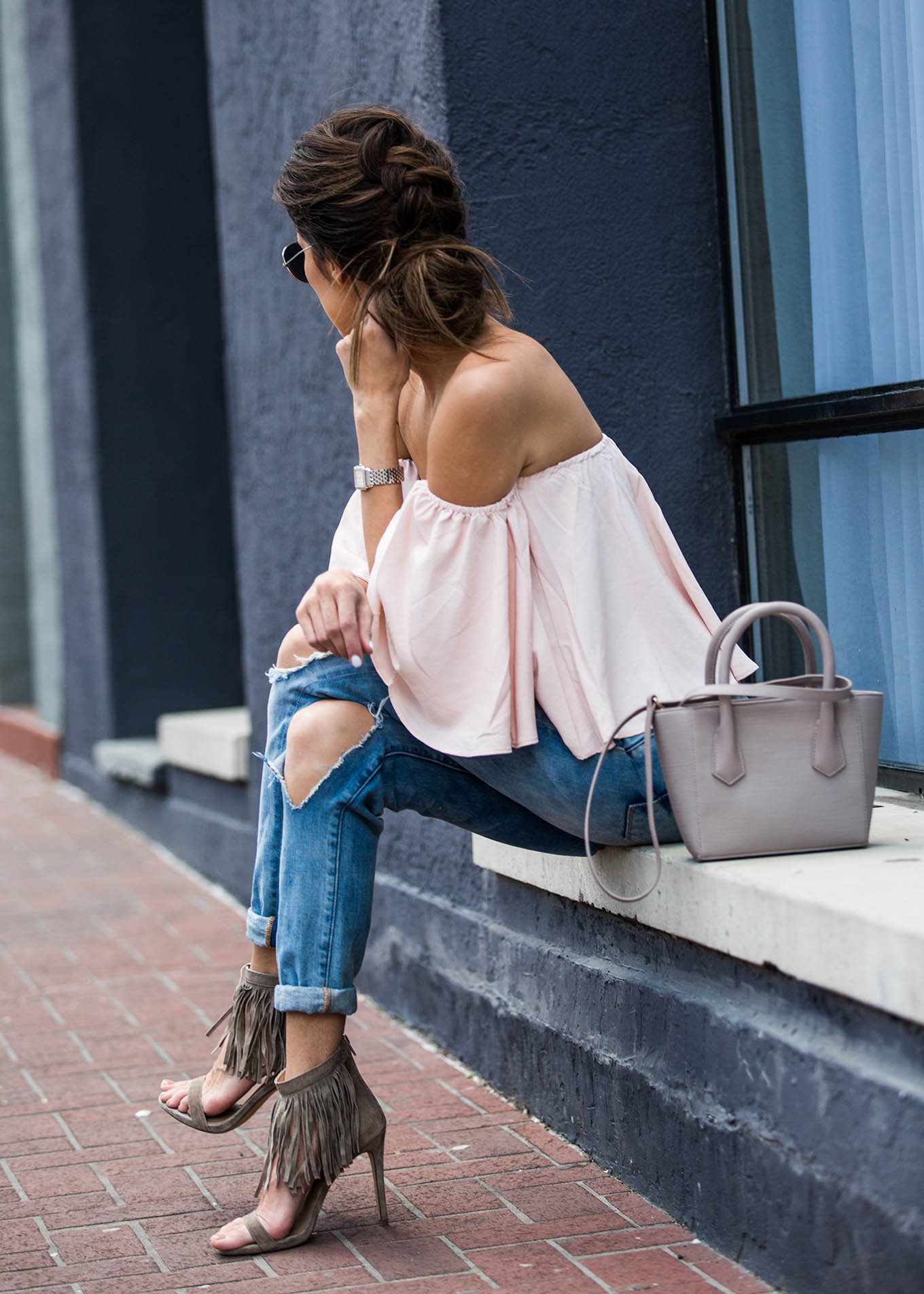 Blush off the shoulder