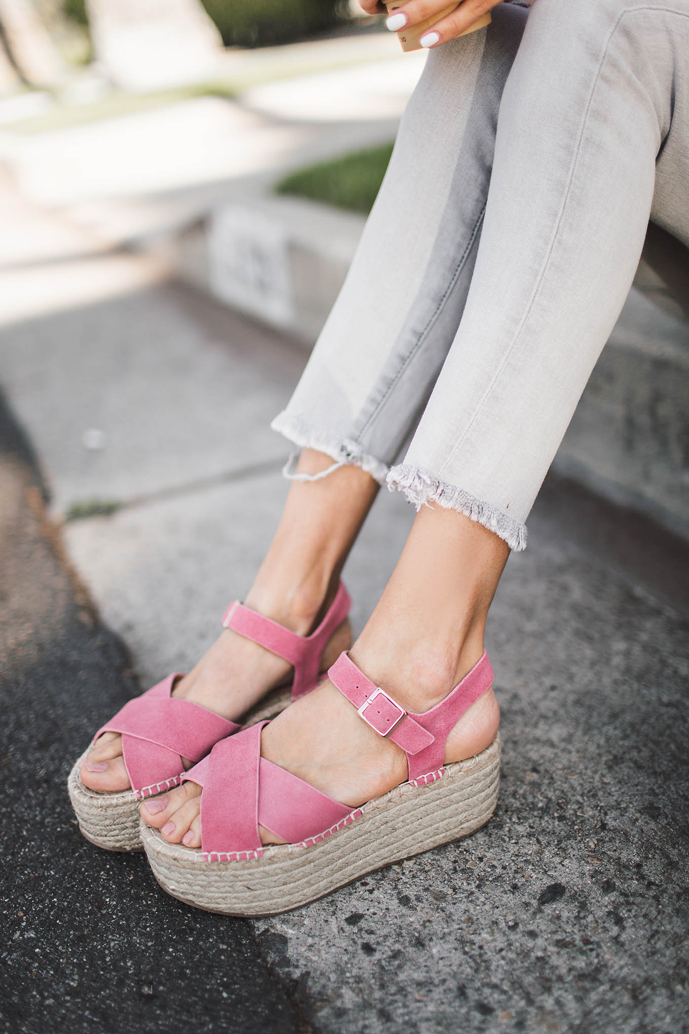 Public Desire Pink Double Platform Block Heel Sandals  New Look