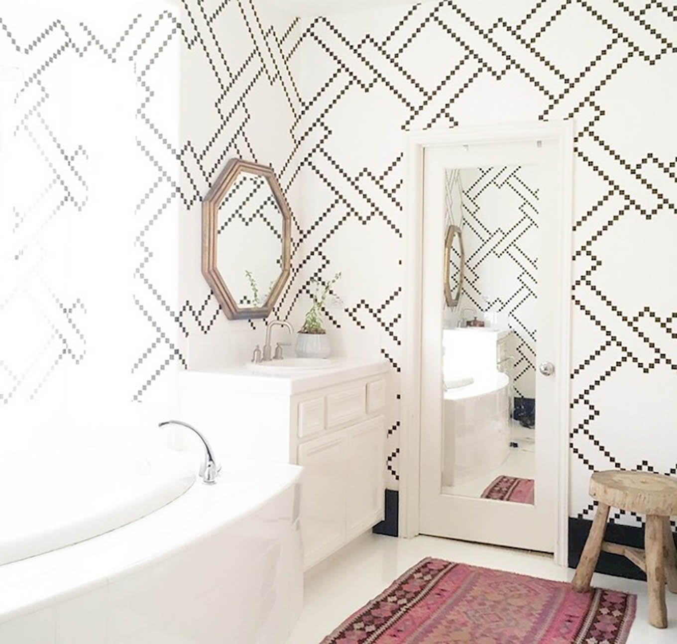black and white geometric