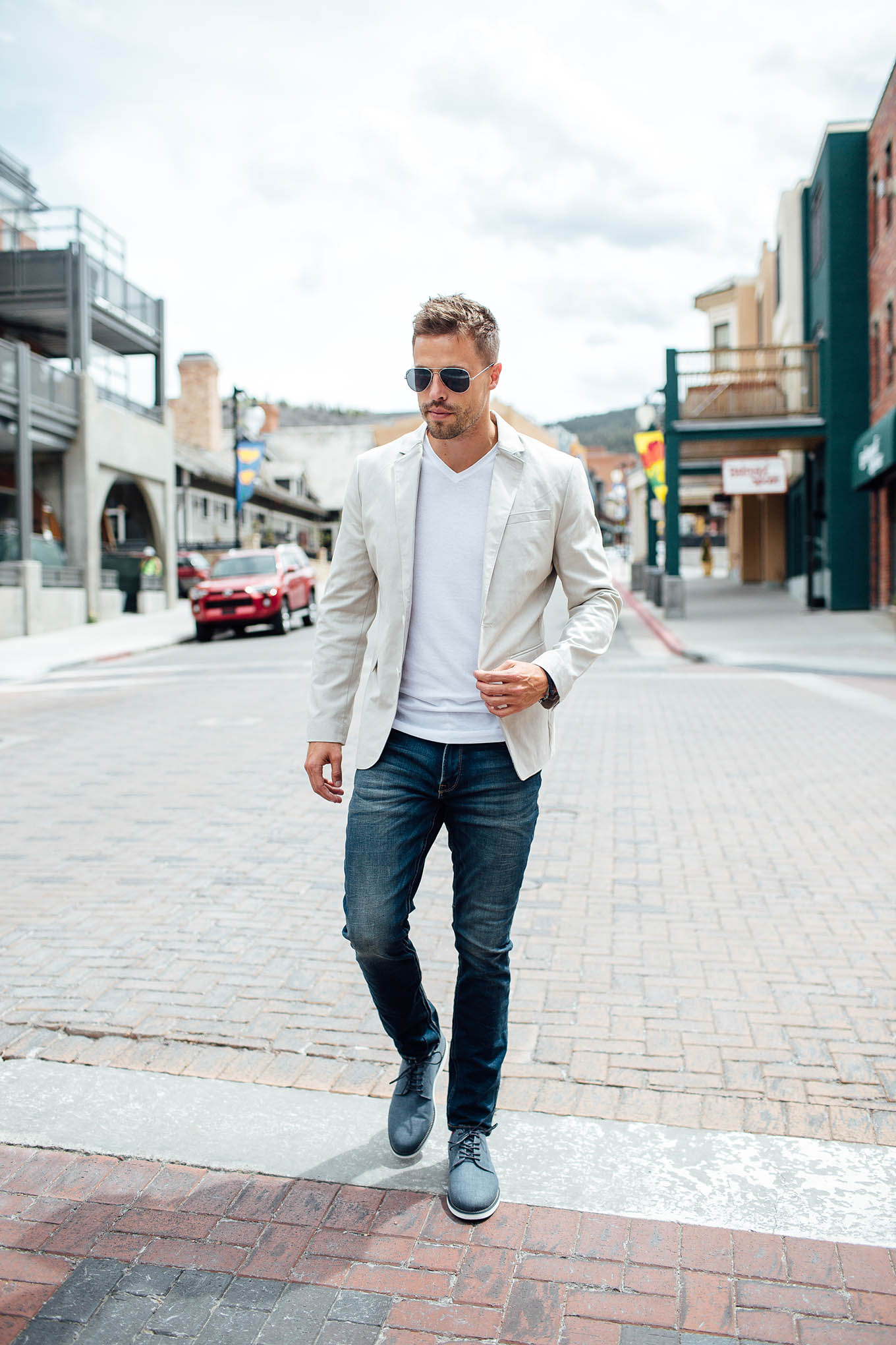 Men's Blazer and Jeans