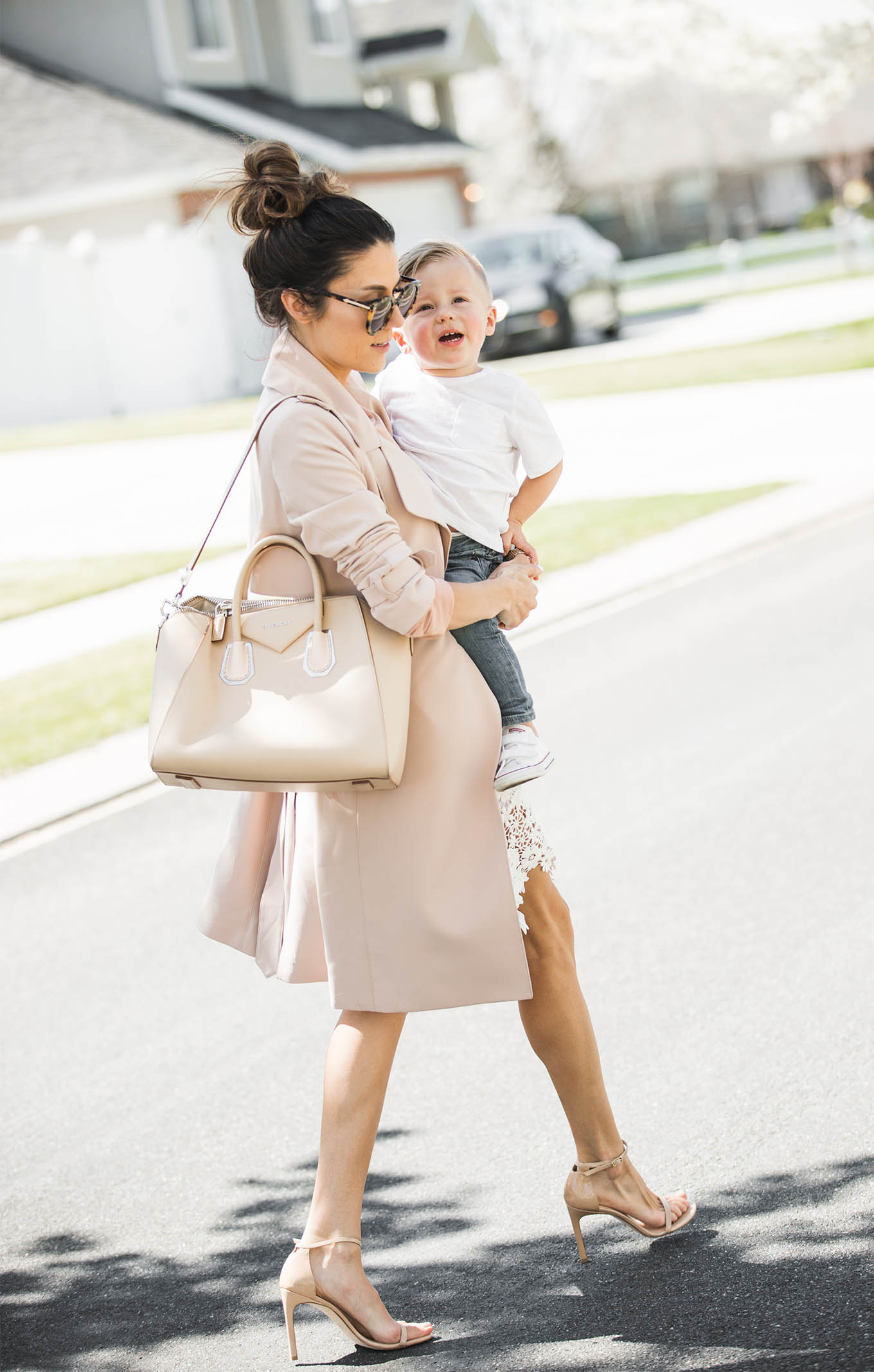 blush trench coat