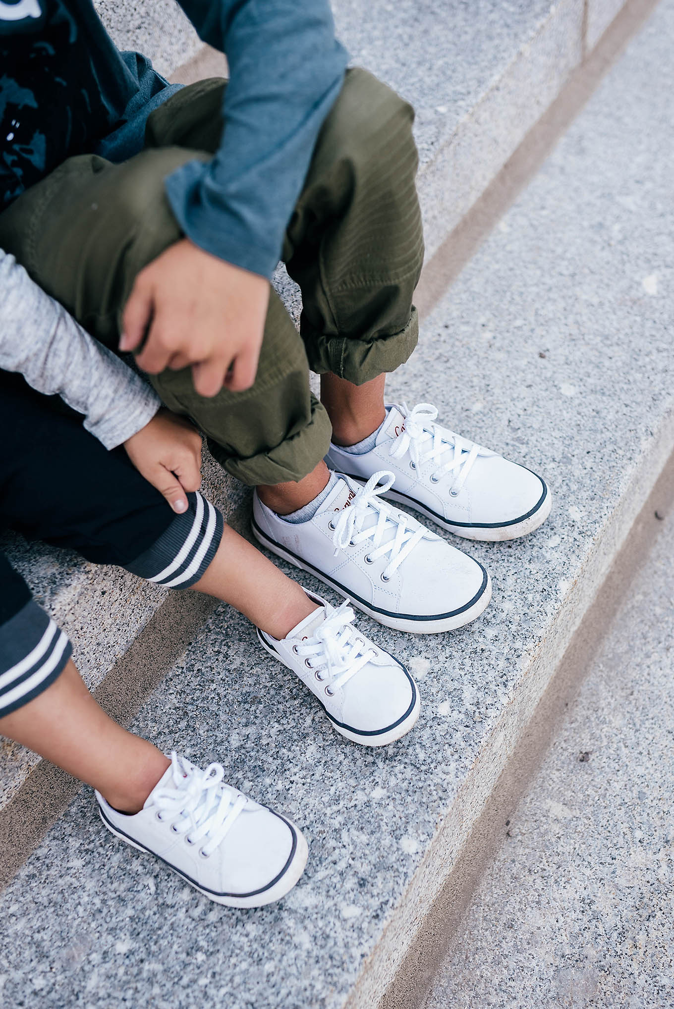 white leather sneakers