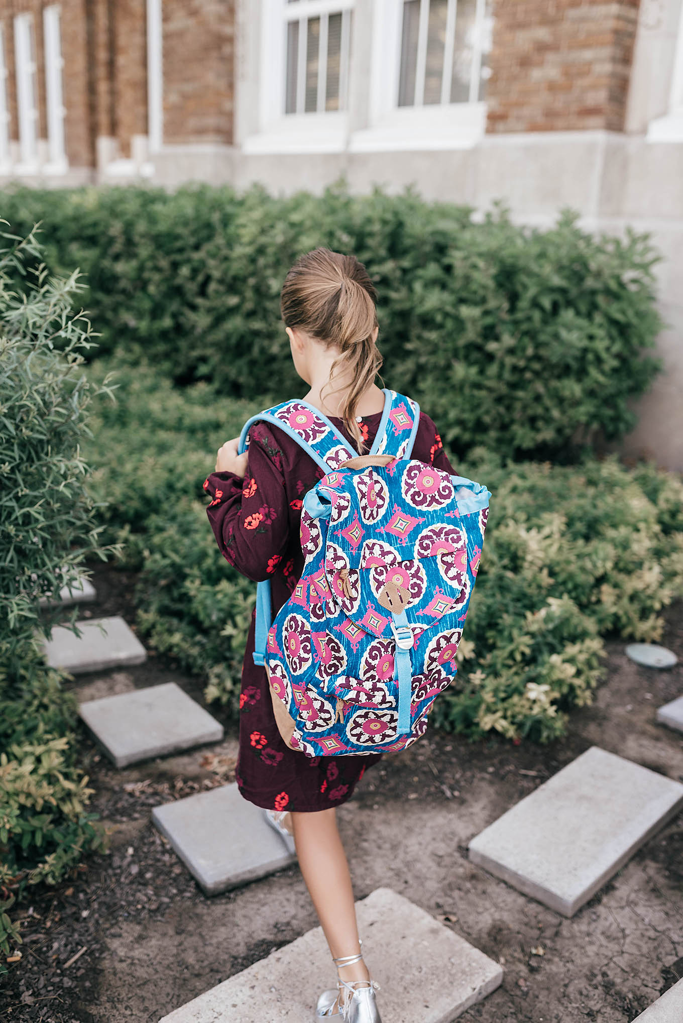 colorful patterned backpack