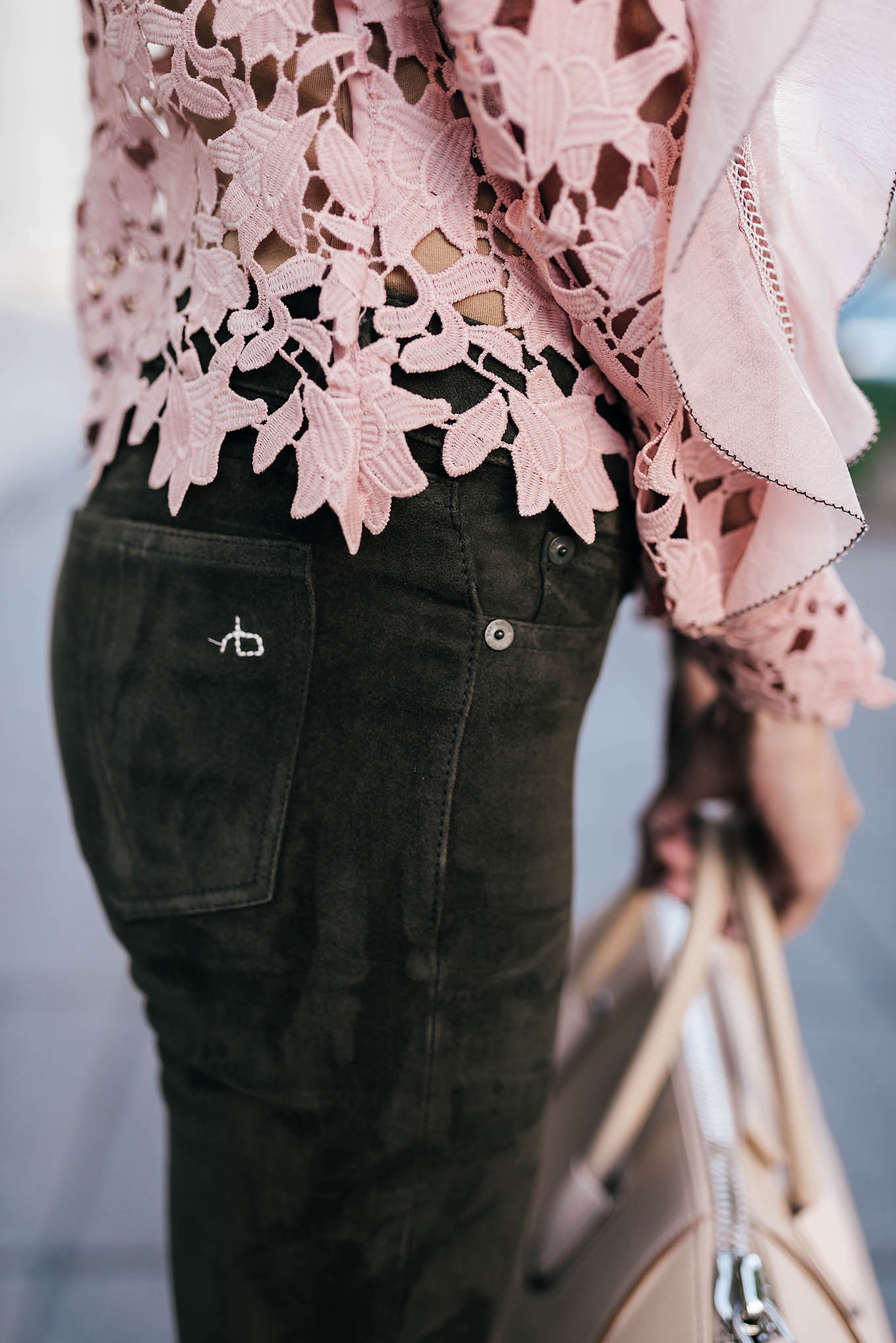 olive suede pants