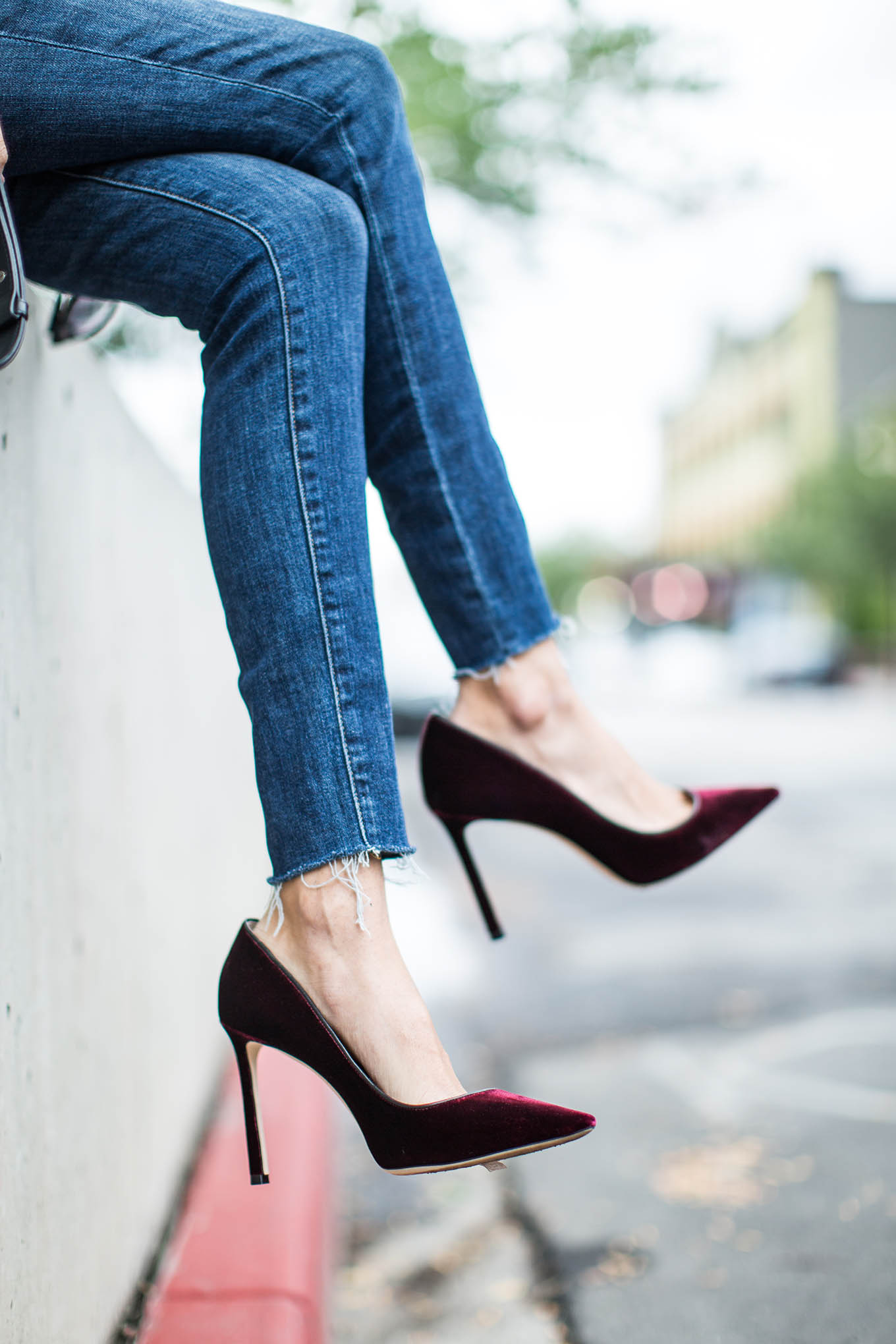 velvet pumps