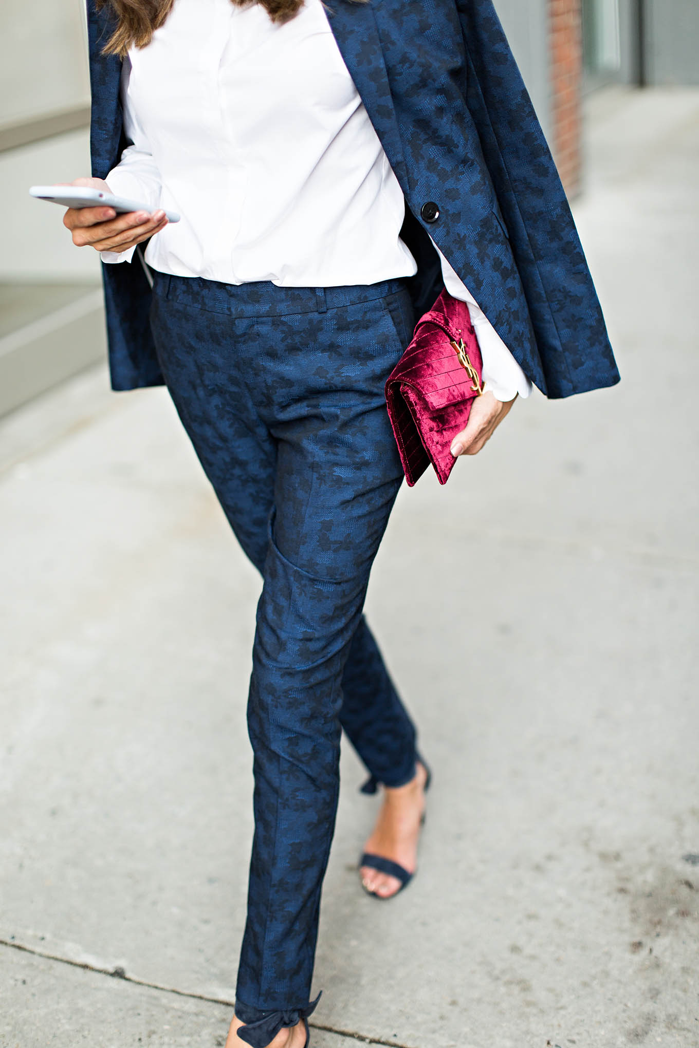 navy women's suit