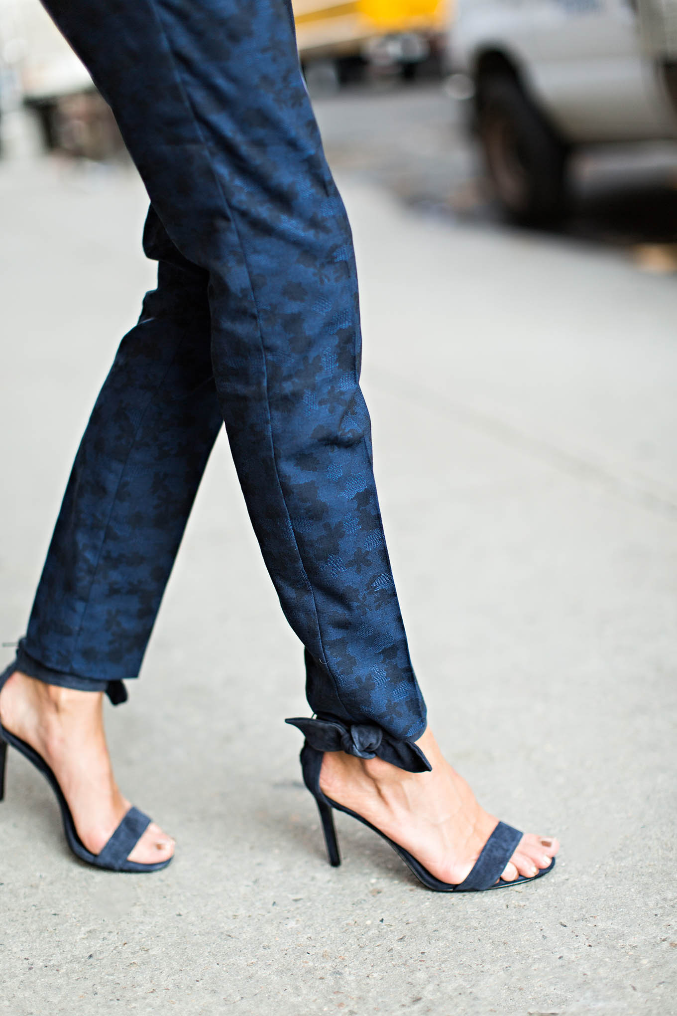 blue jaquard trousers