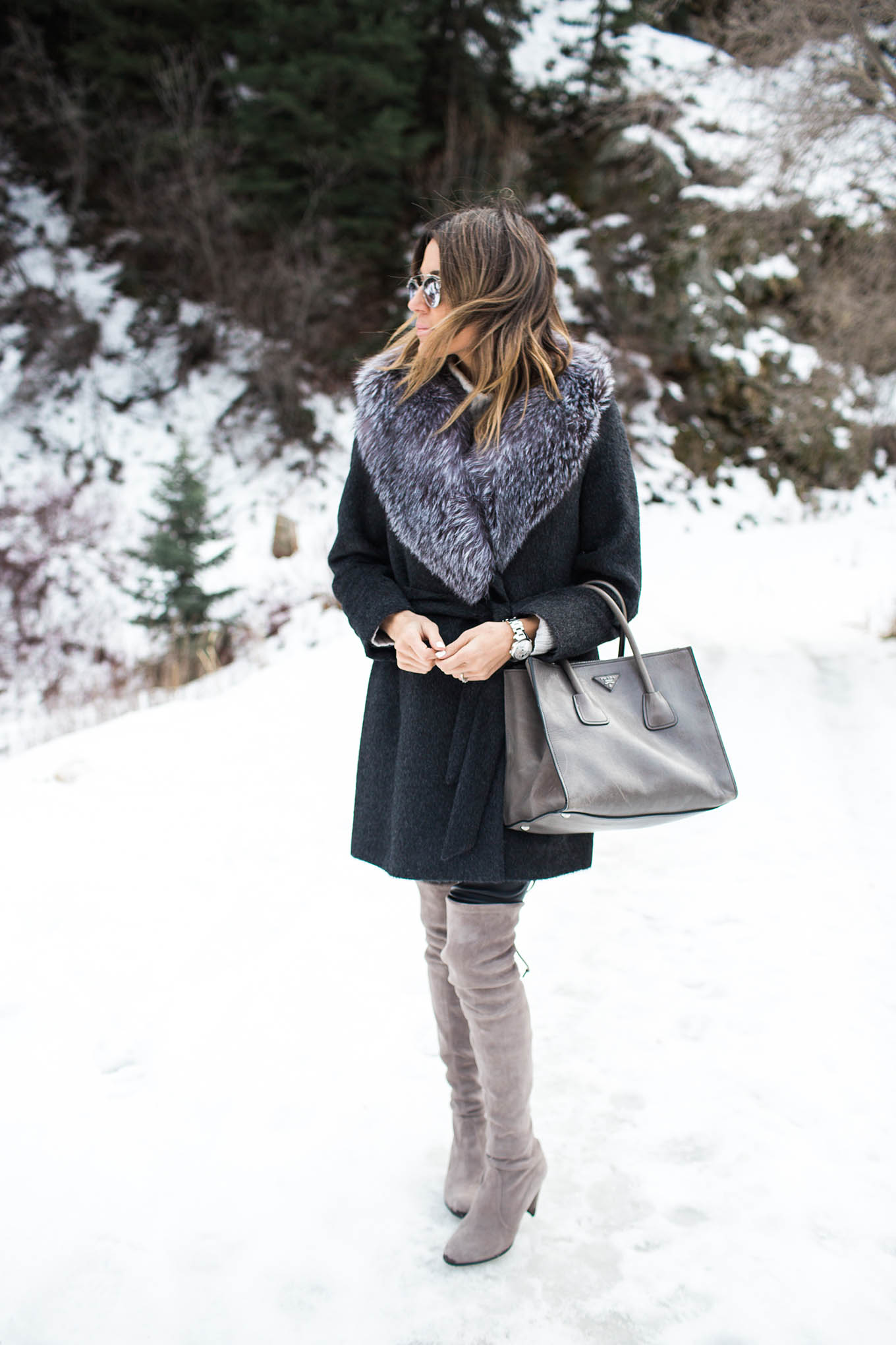 over the knee boots winter outfits