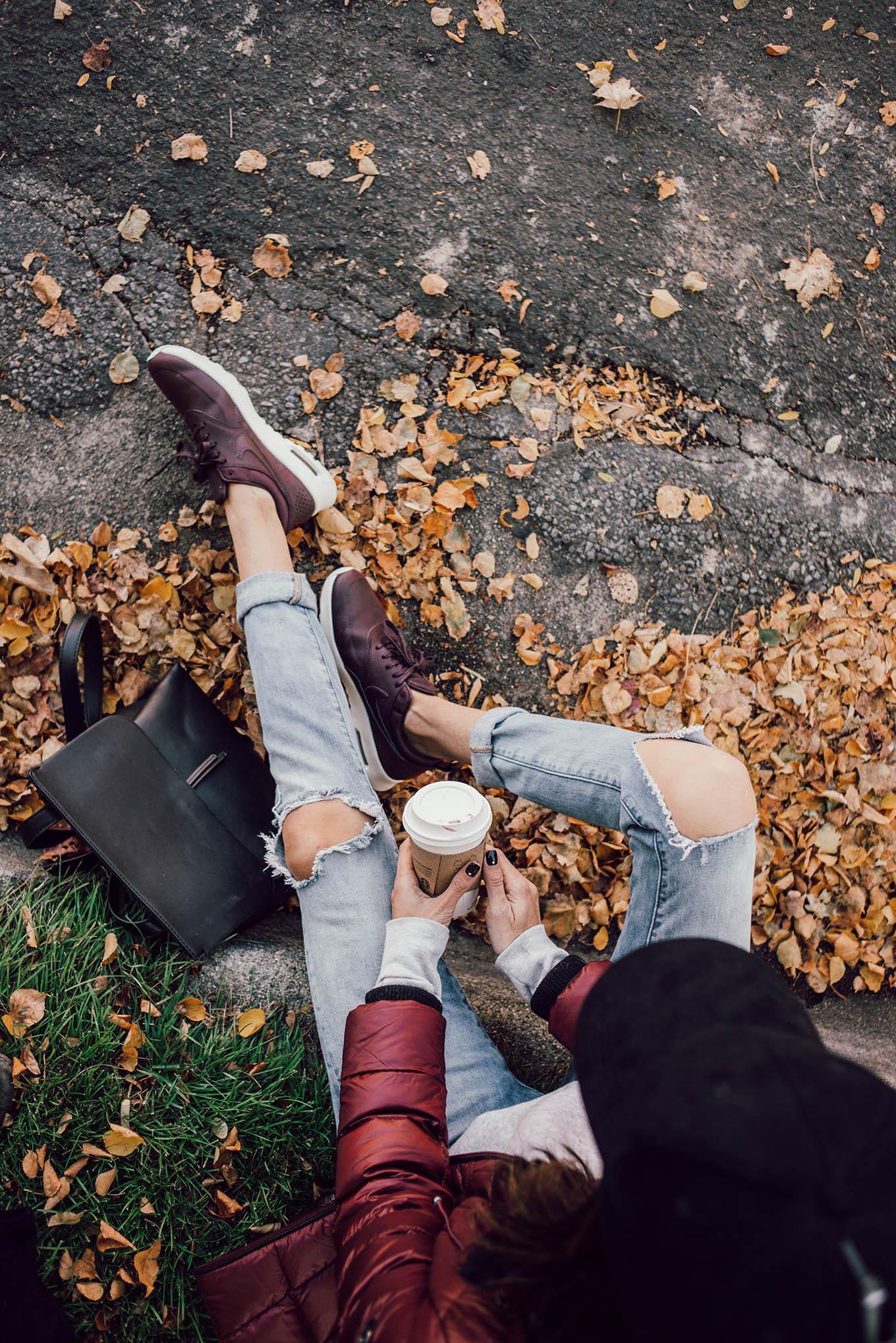 Burgundy and denim