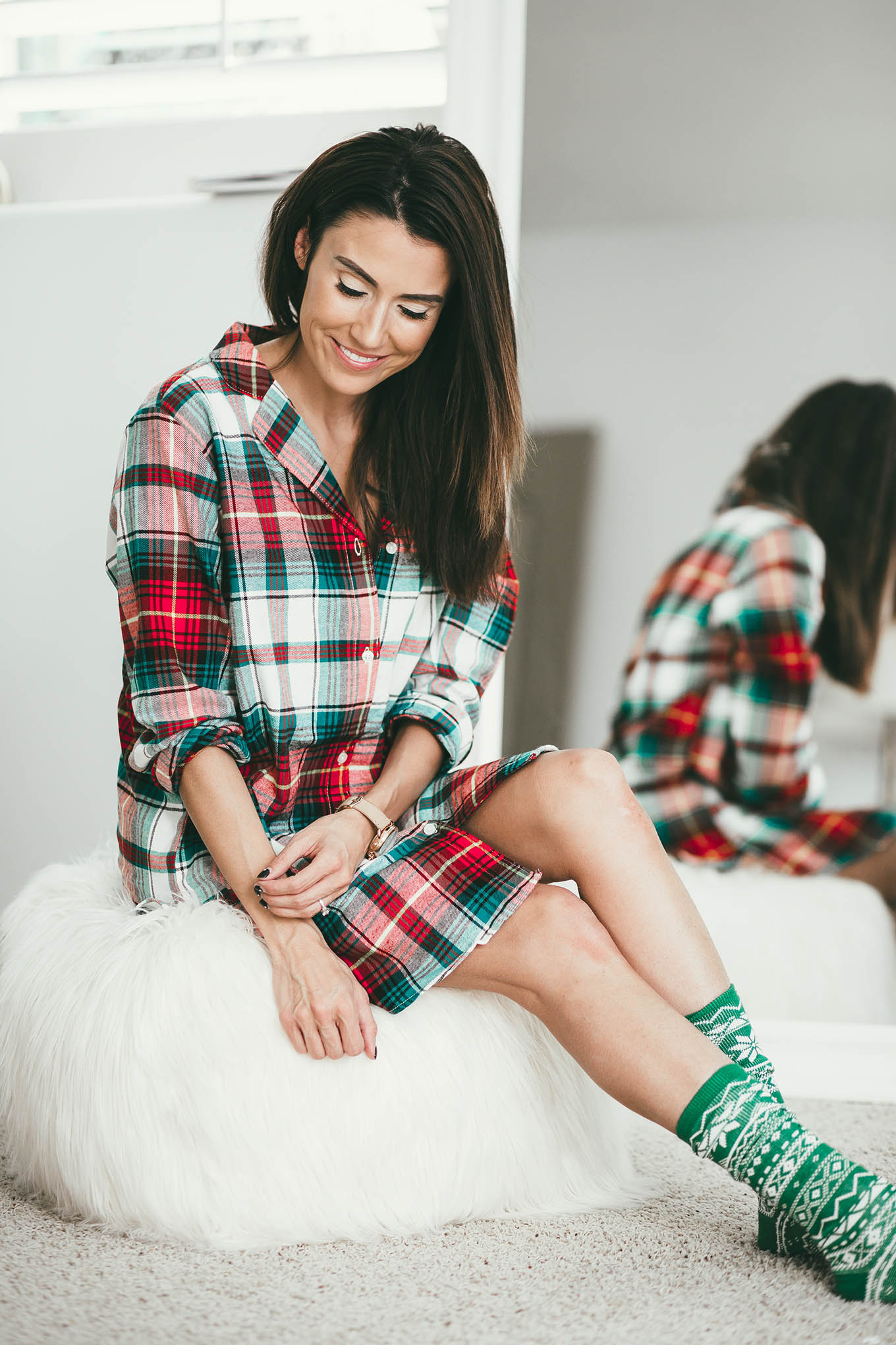 hello fashion plaid pajamas