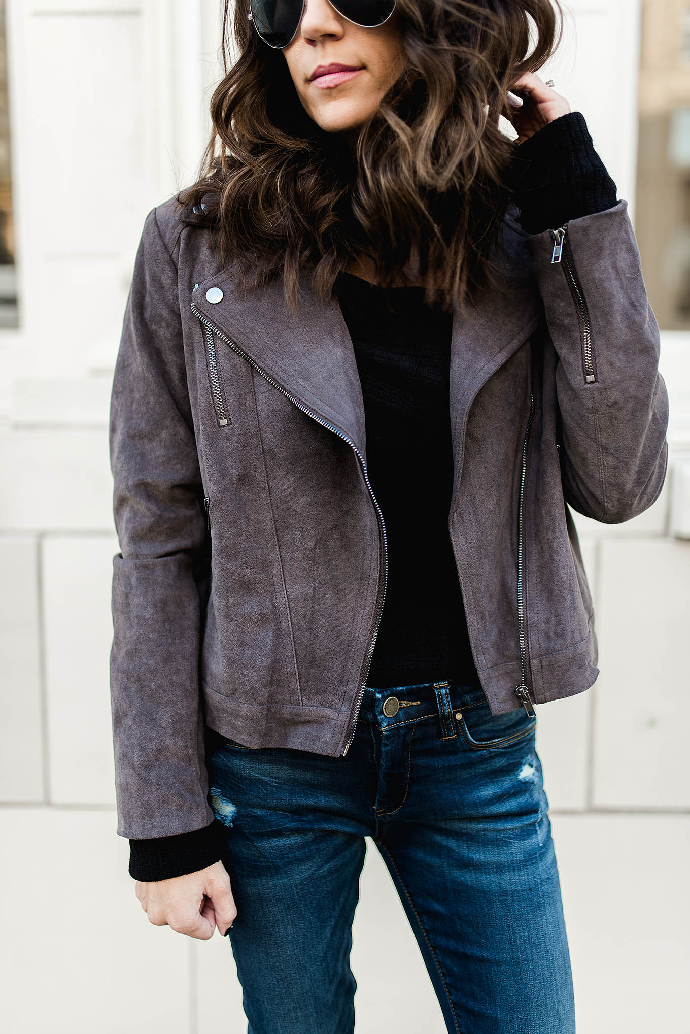 suede moto jacket ily couture