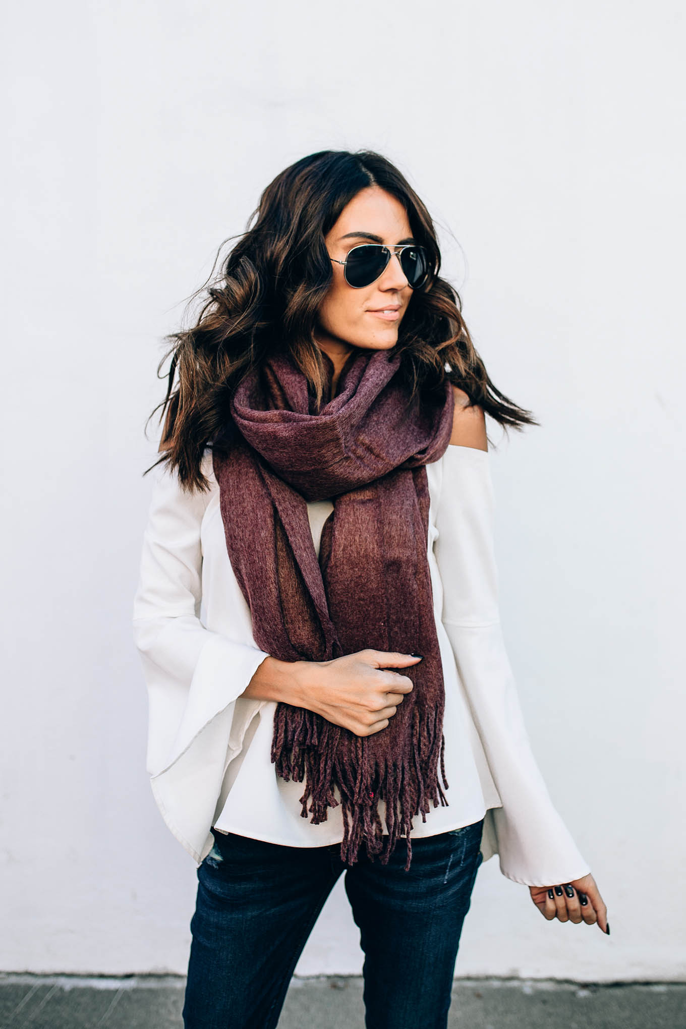 ily couture burgundy scarf