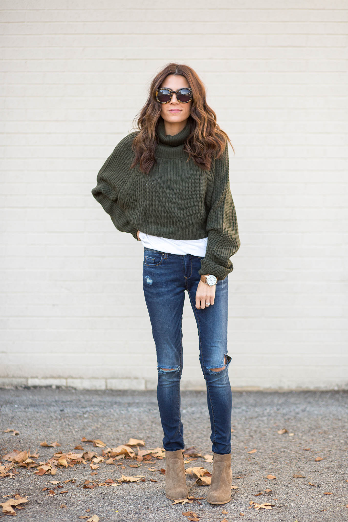 cropped turtleneck sweater