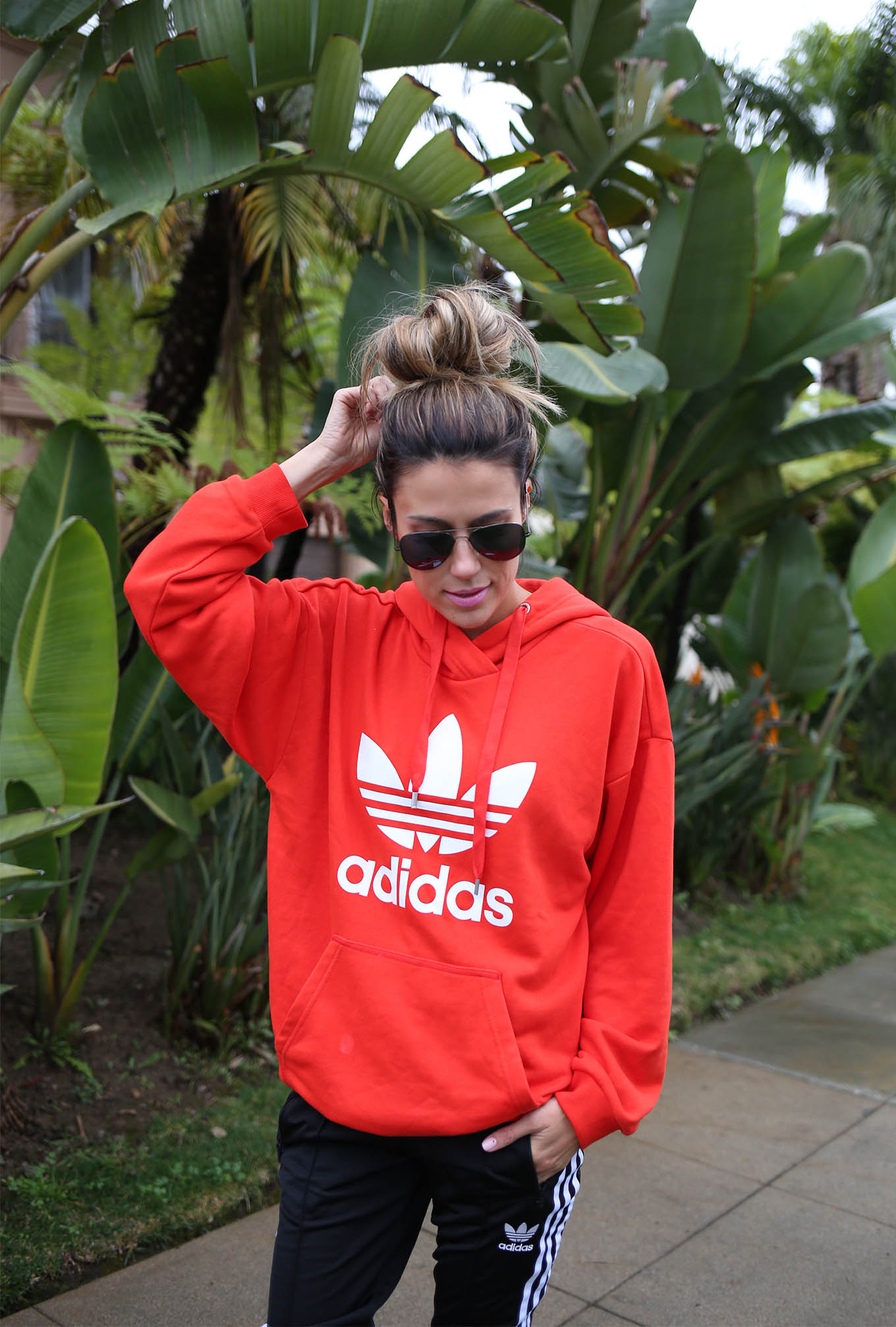 red adidas sweatshirt