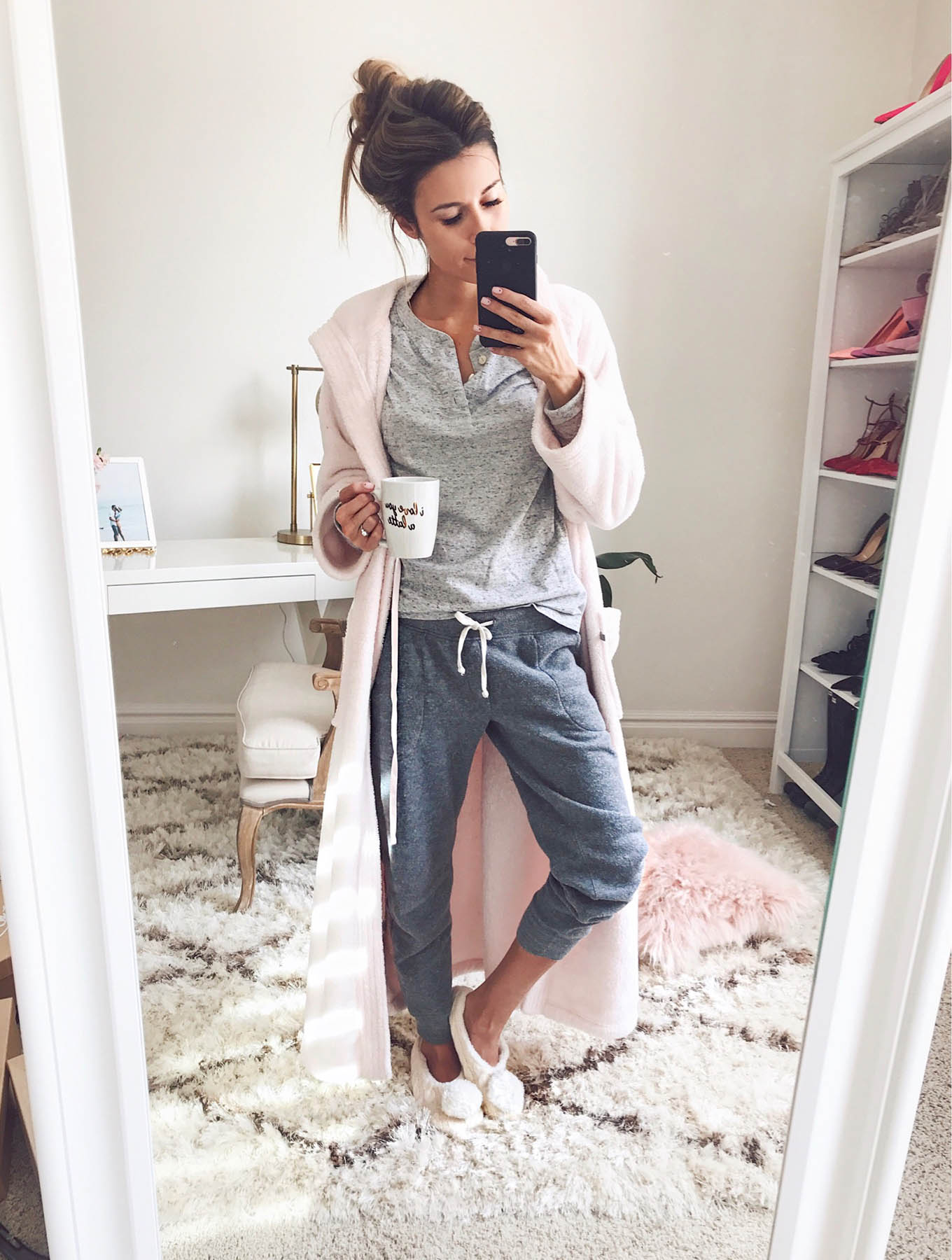 cute loungewear pink bathrobe hello fashion blog