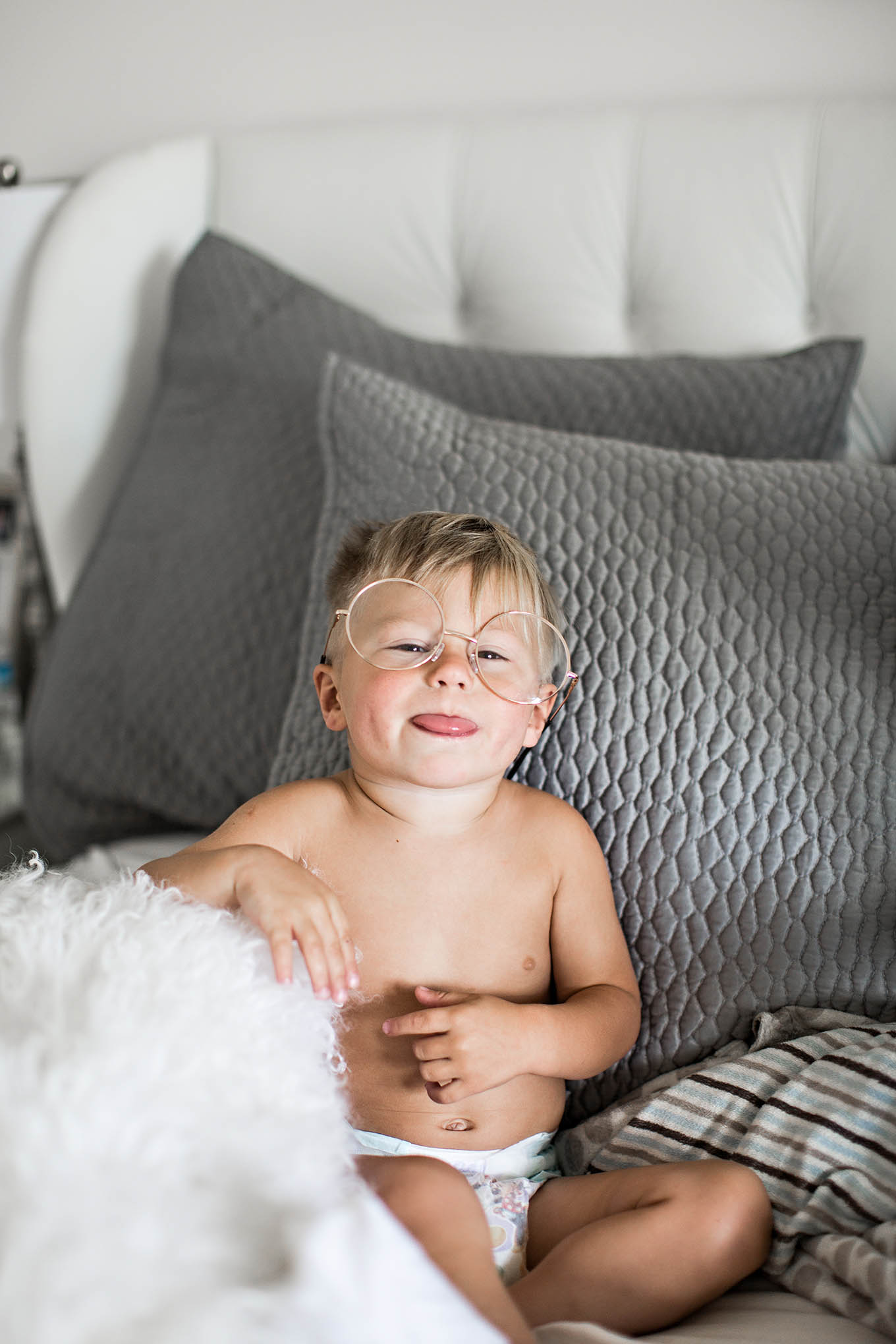 toddler in glasses