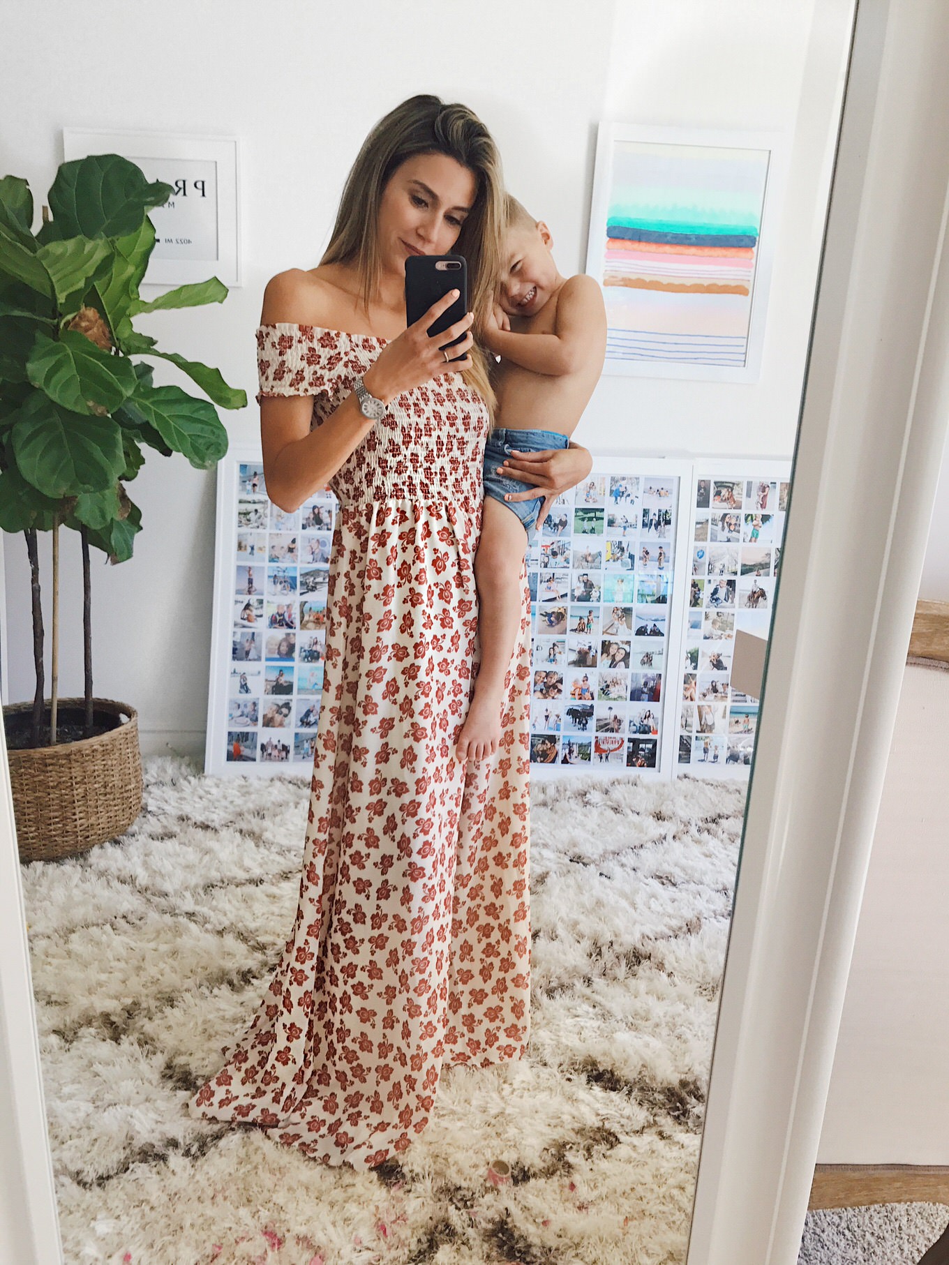 floral off the shoulder