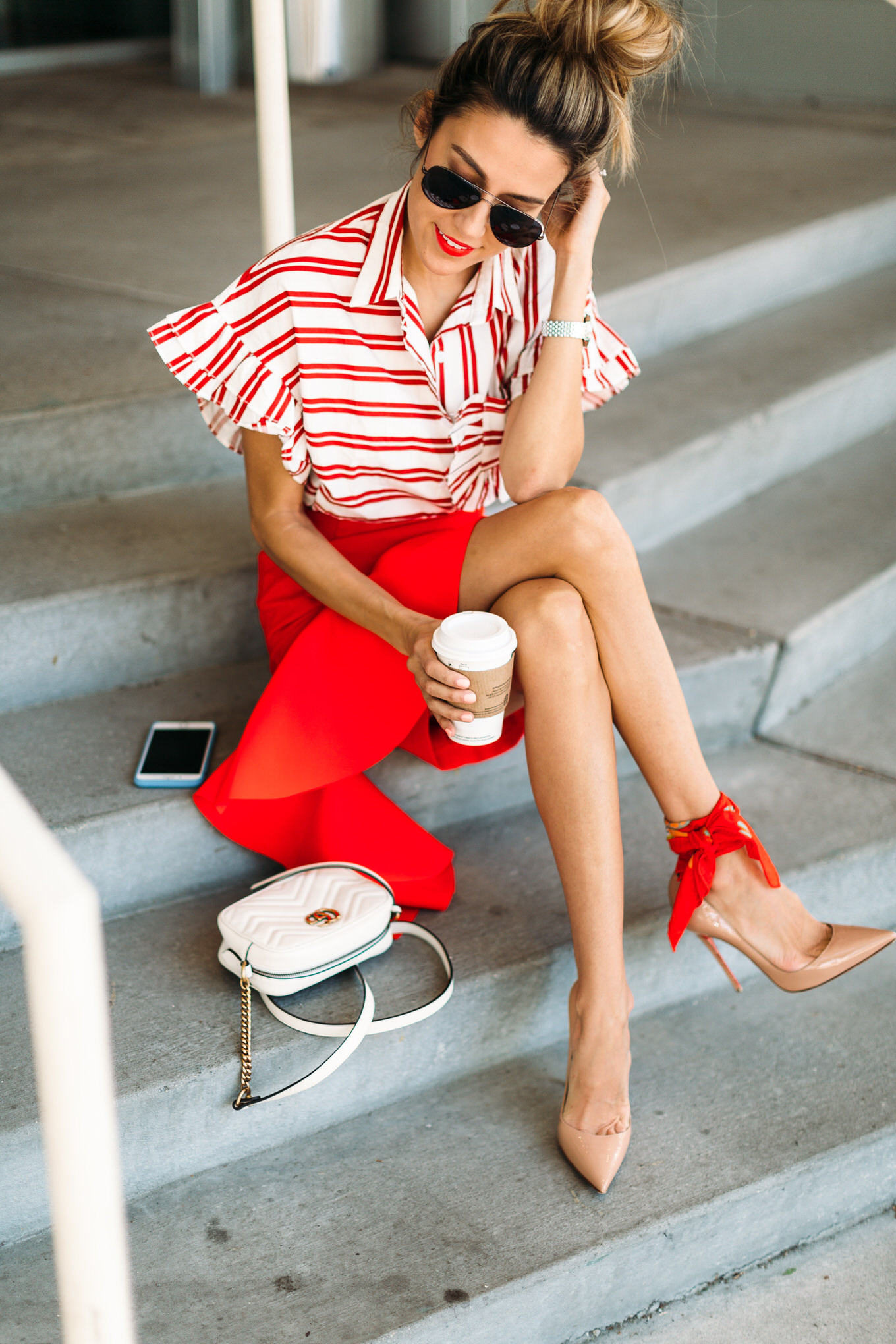 stripe outfit street style fashion bloggers
