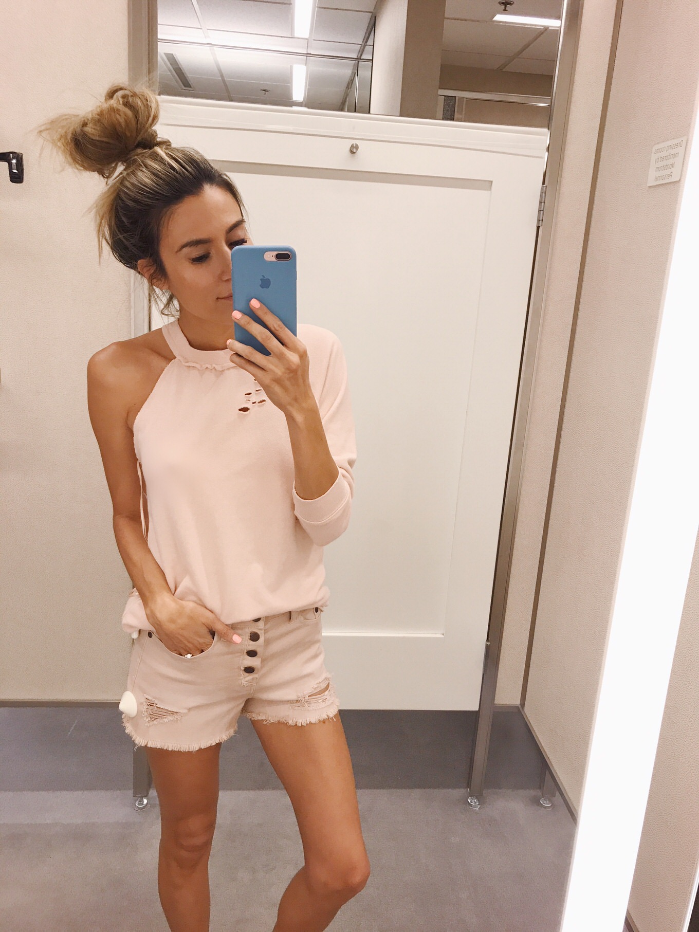 pink one shoulder sweatshirt