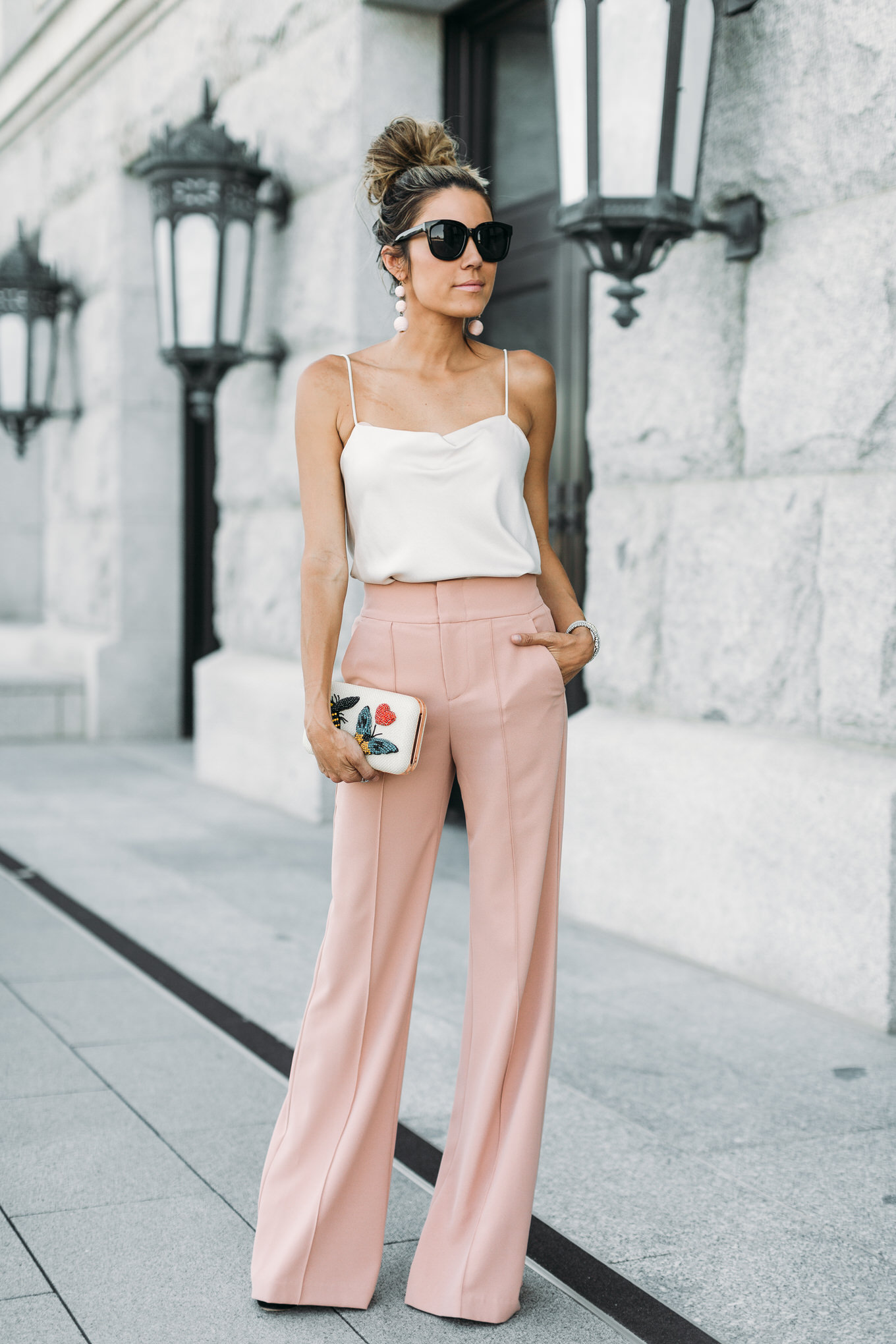 blush high waisted pants