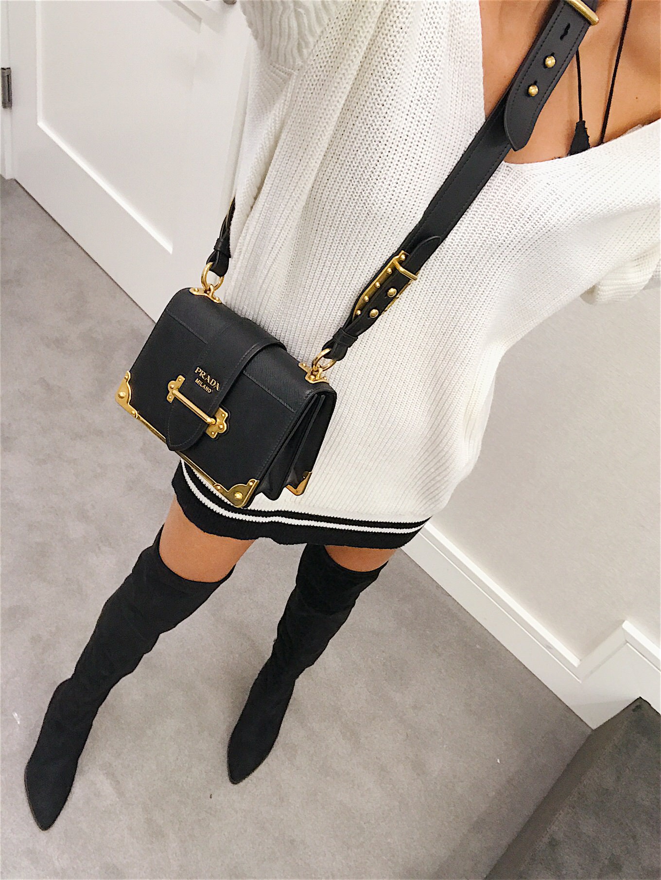 mini dress with over the knee boots