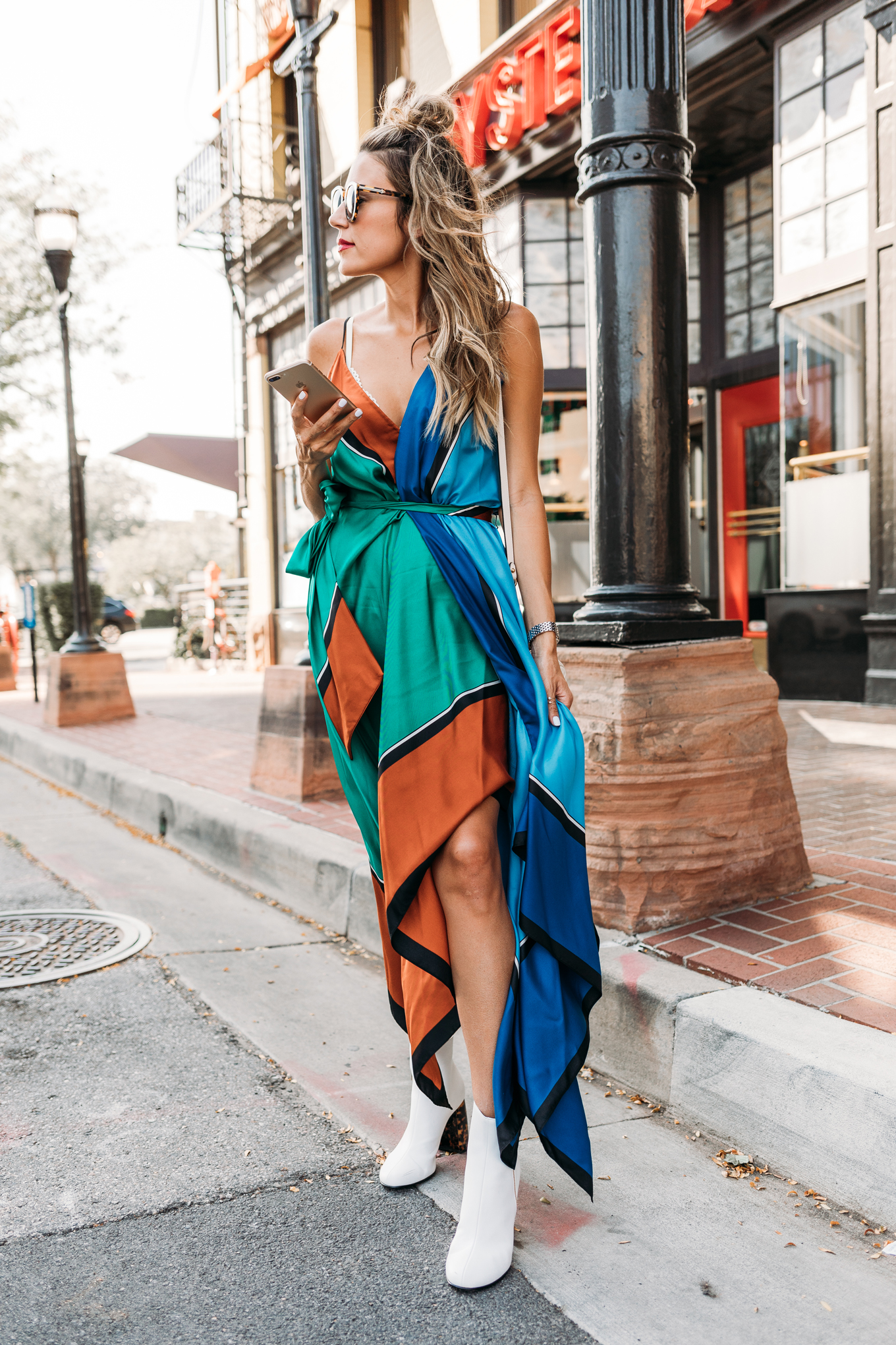 colorful scarf dress