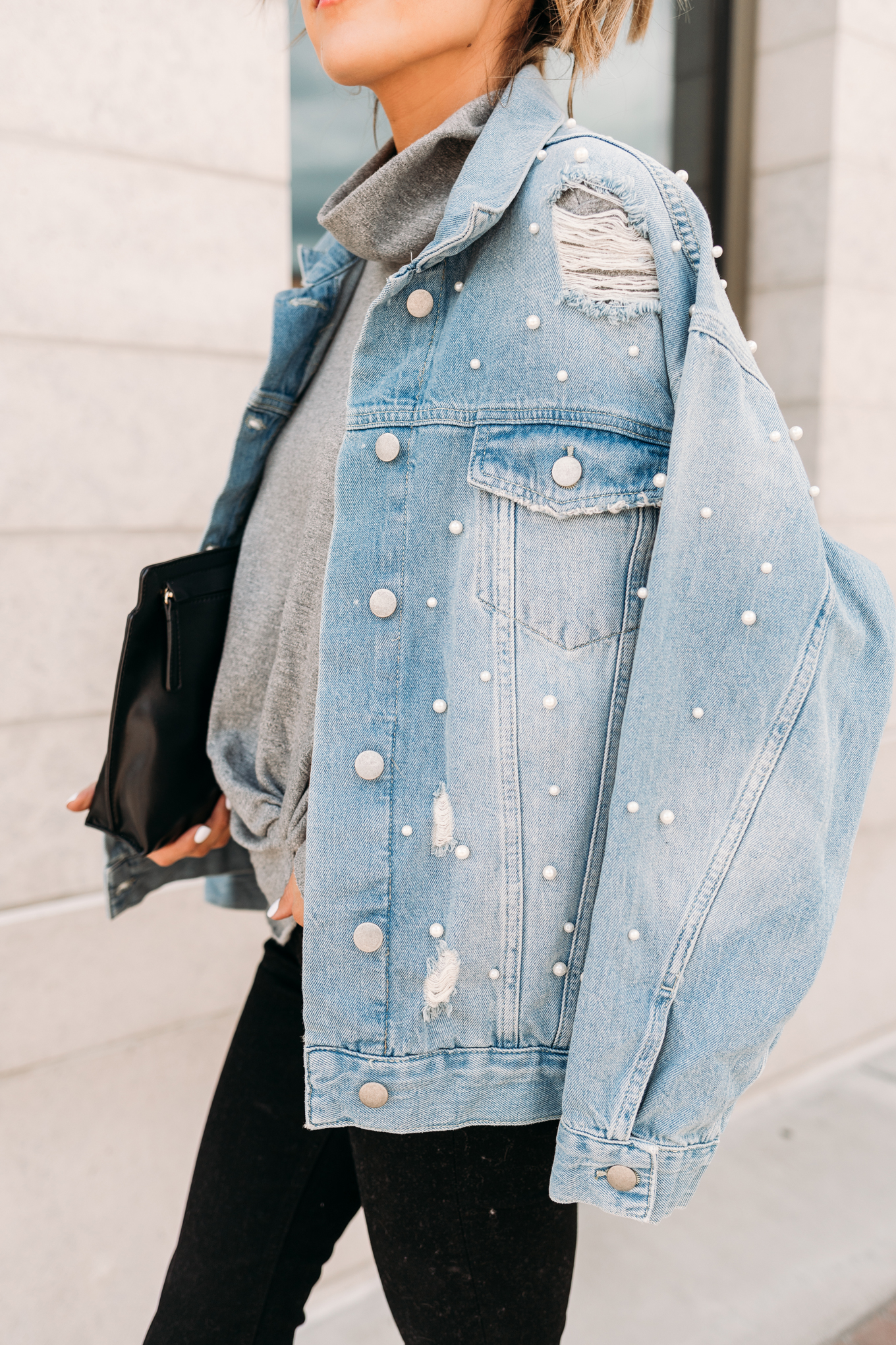 embellished denim jacket