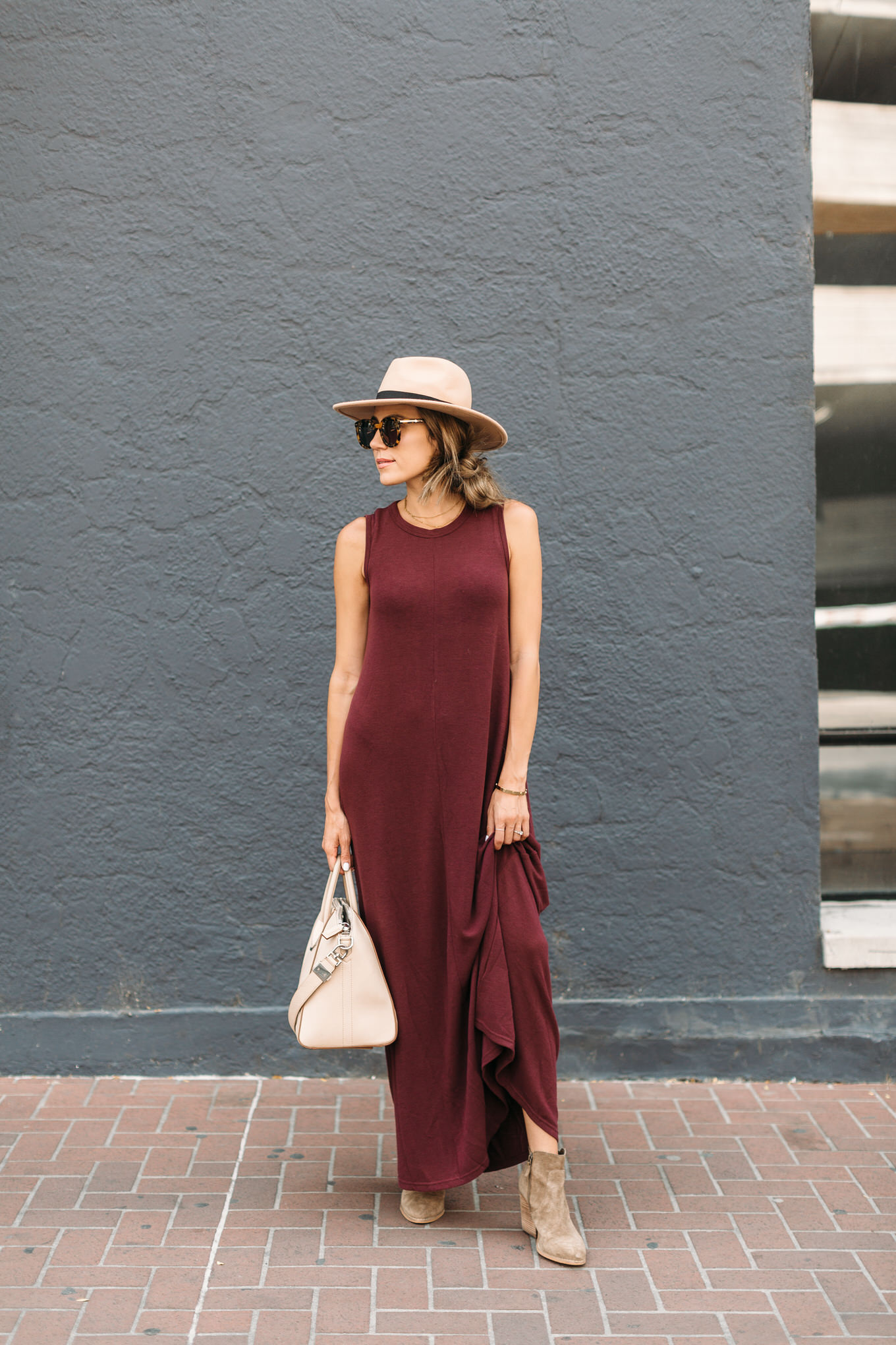 burgundy dress