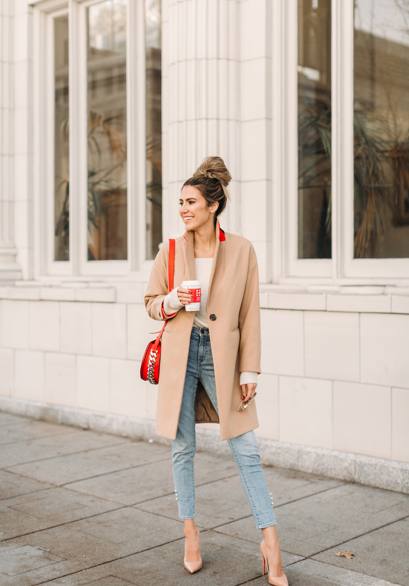 camel topshop coat