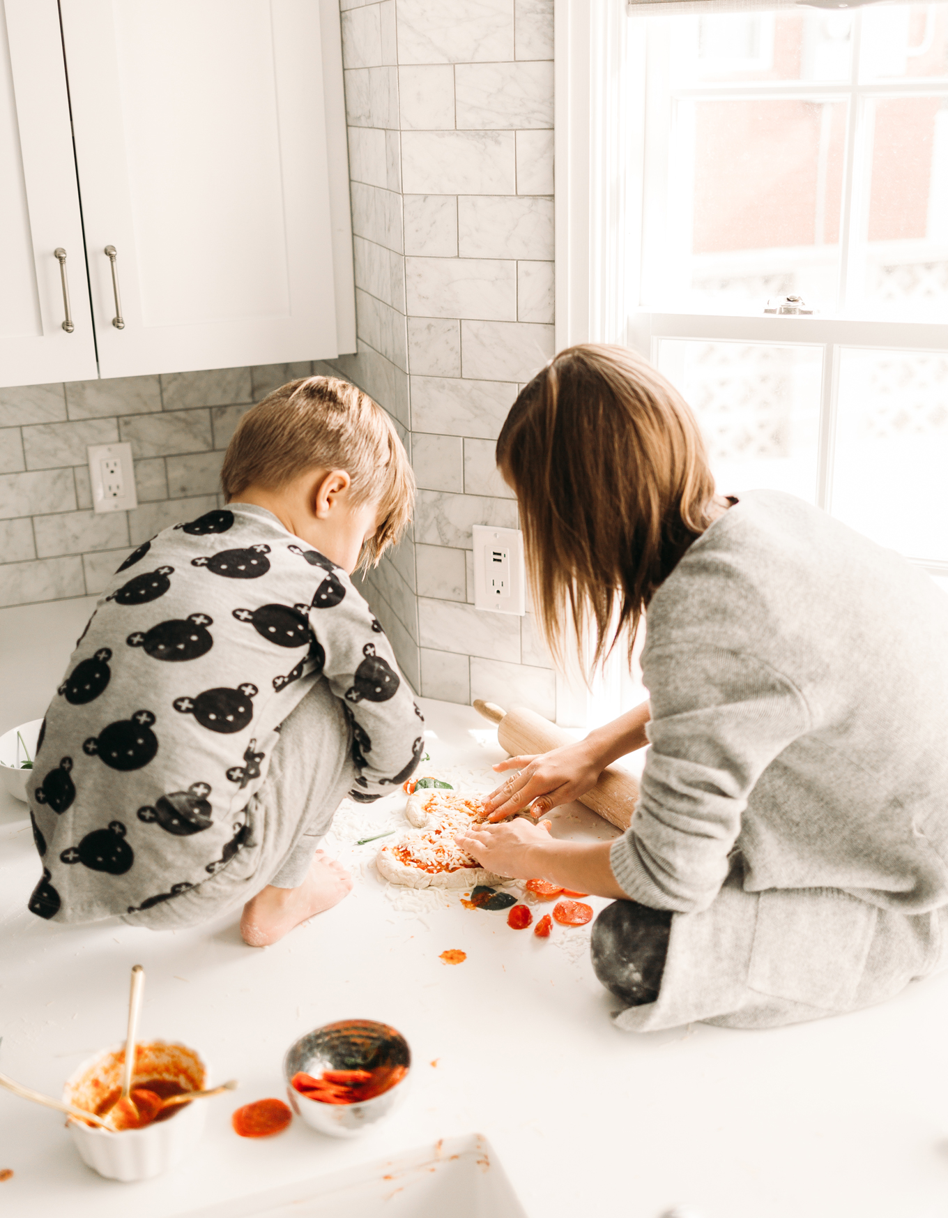 making pizza