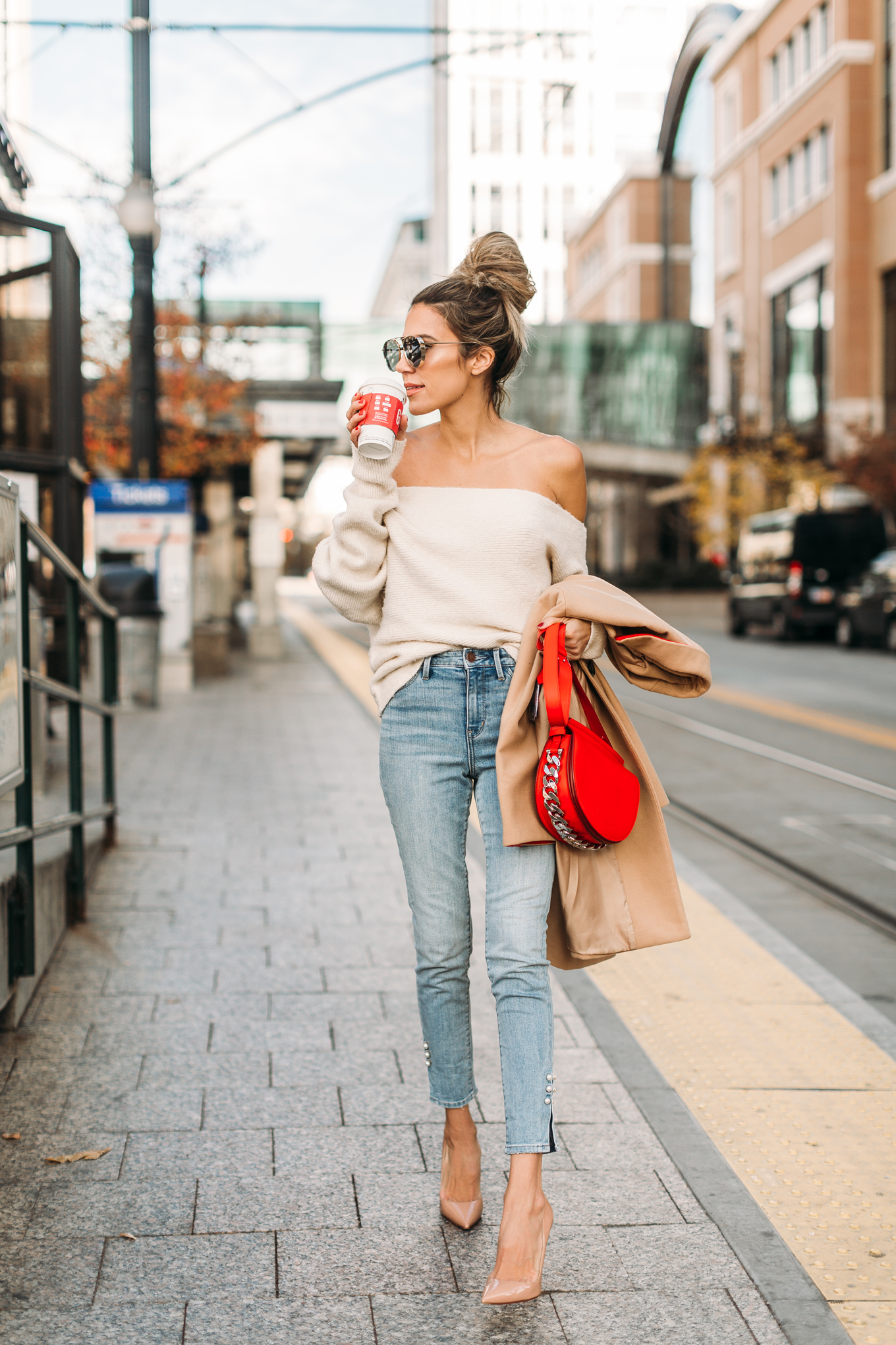 neutrals and red