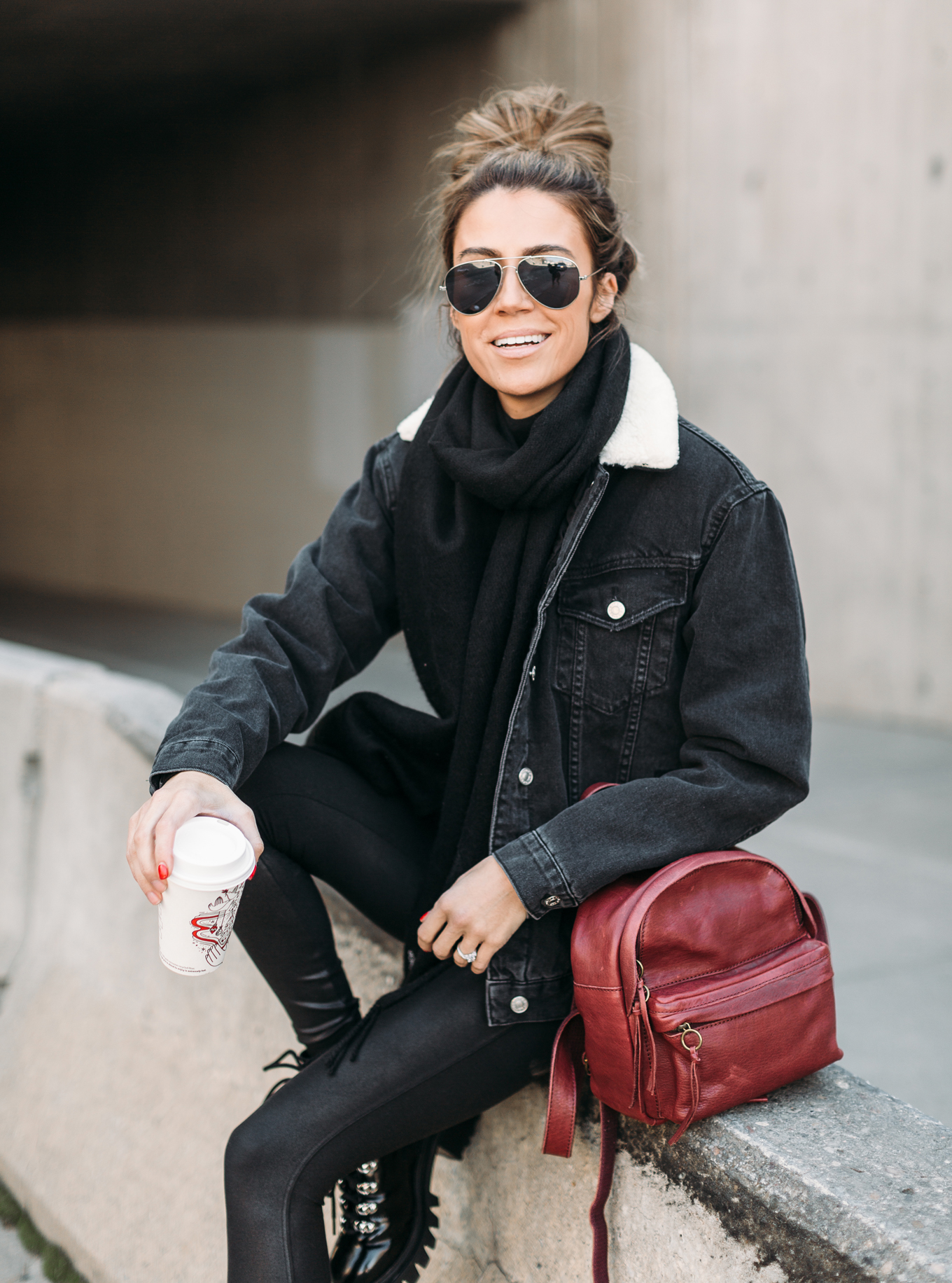 burgundy backpack