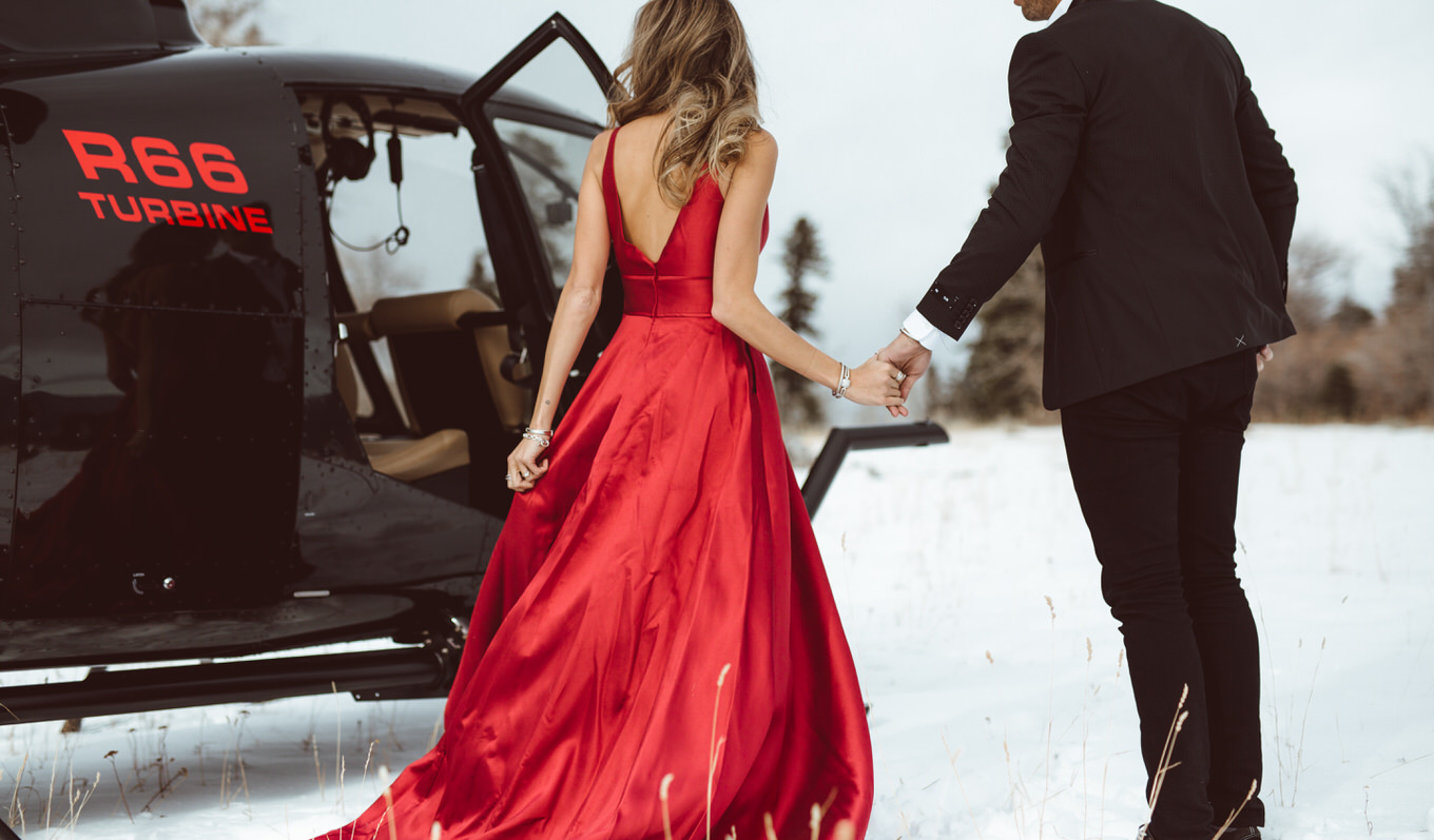 red gown