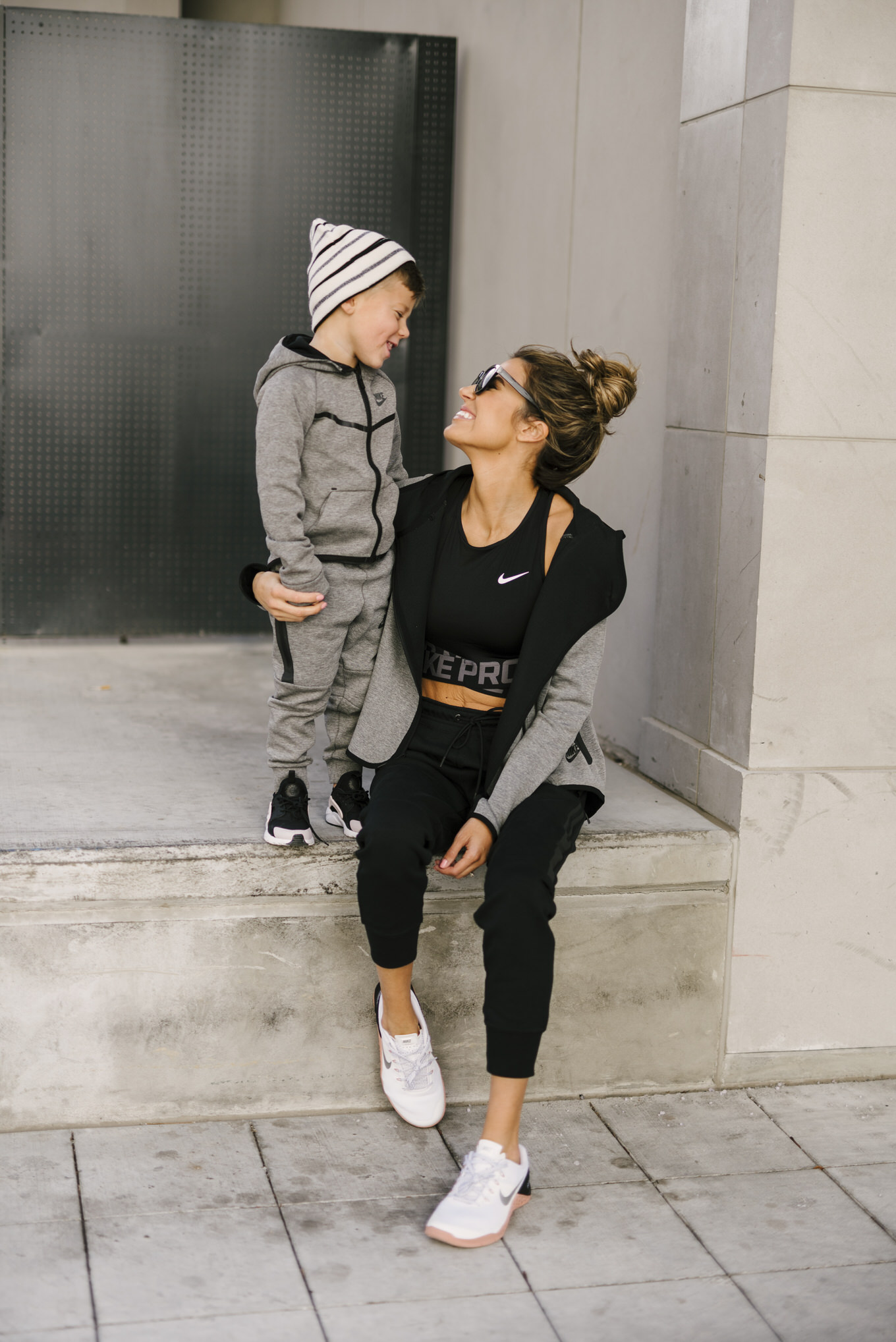 mom and son matching nike outfits