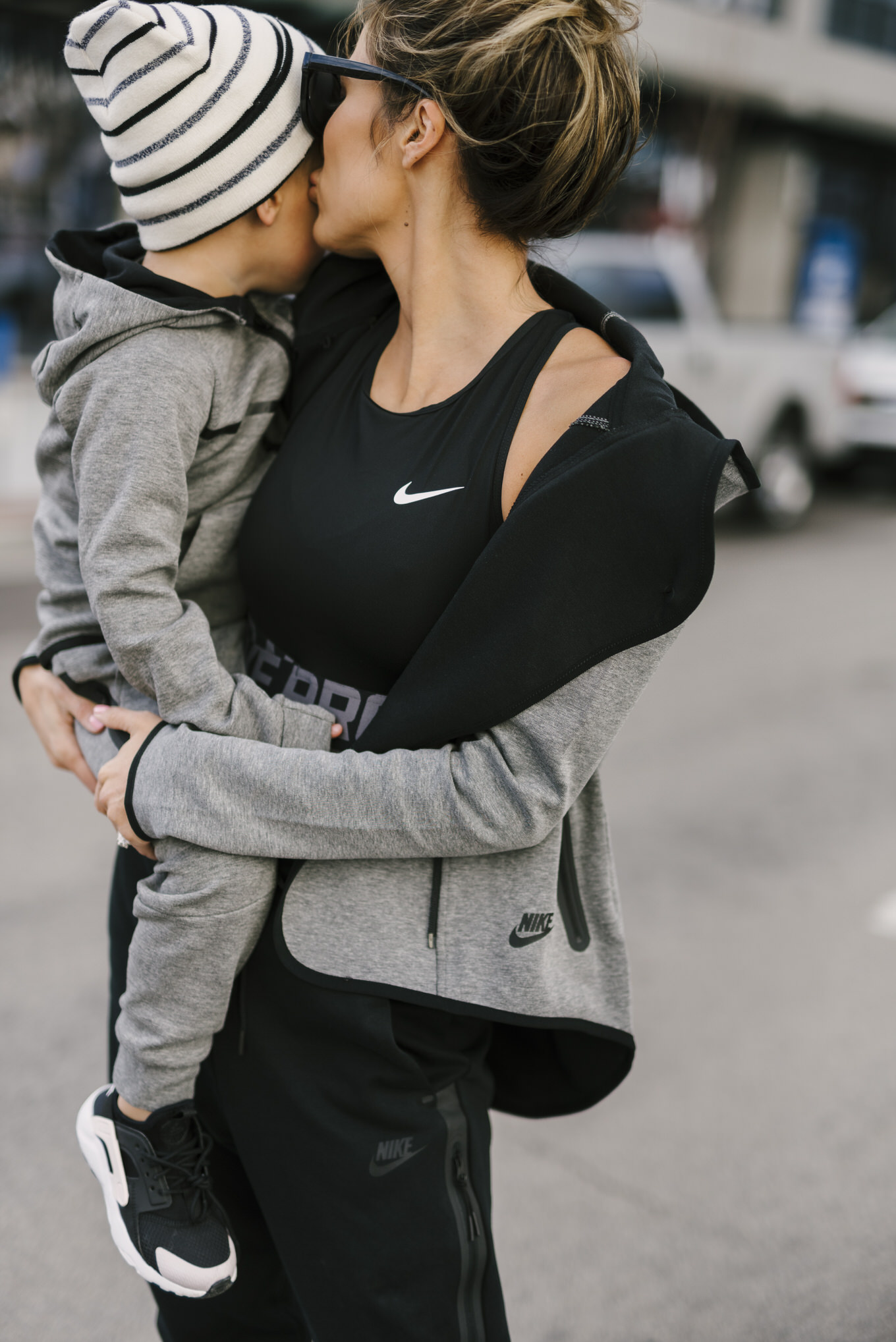 mom and son matching nike