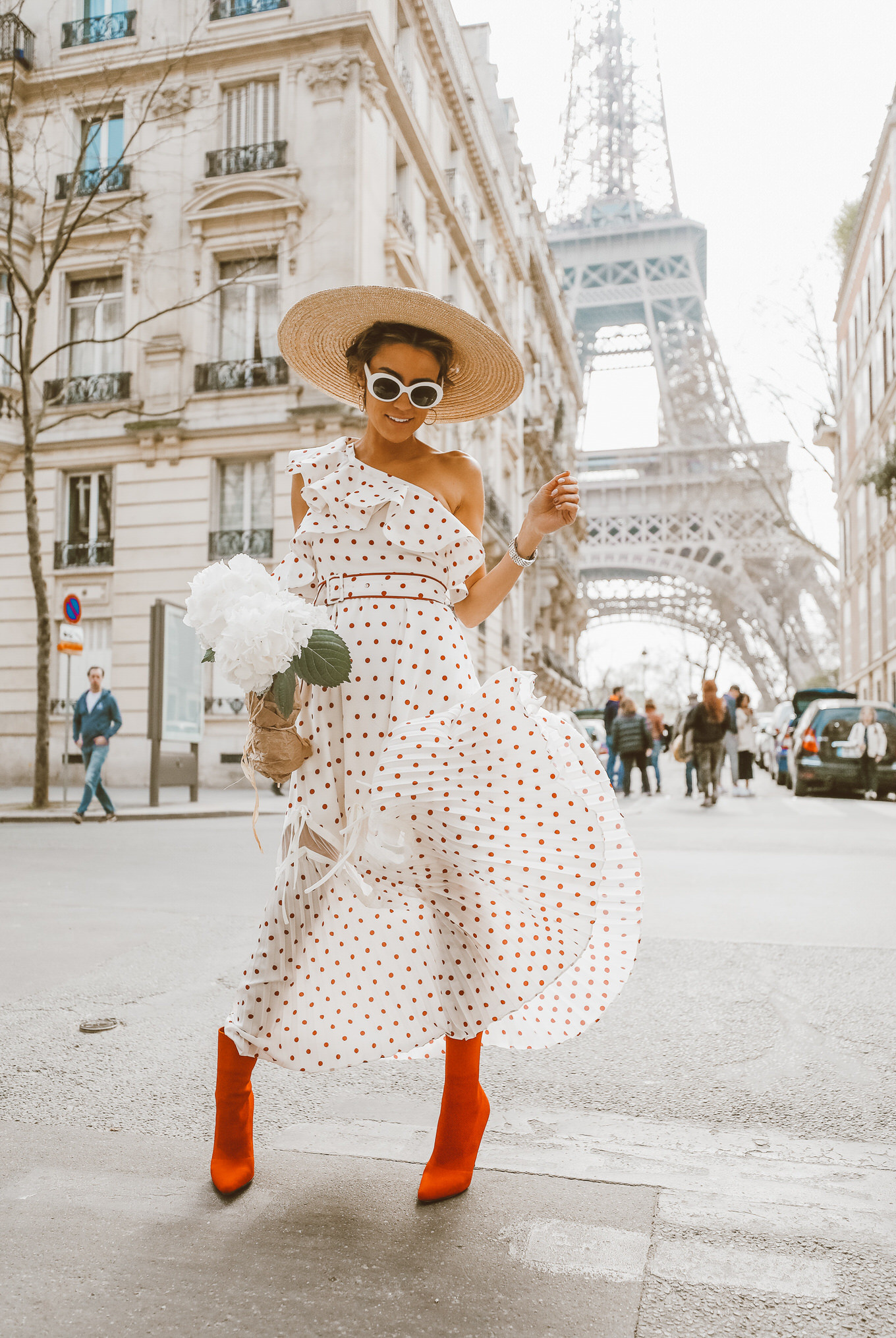 parisian polka dot dress