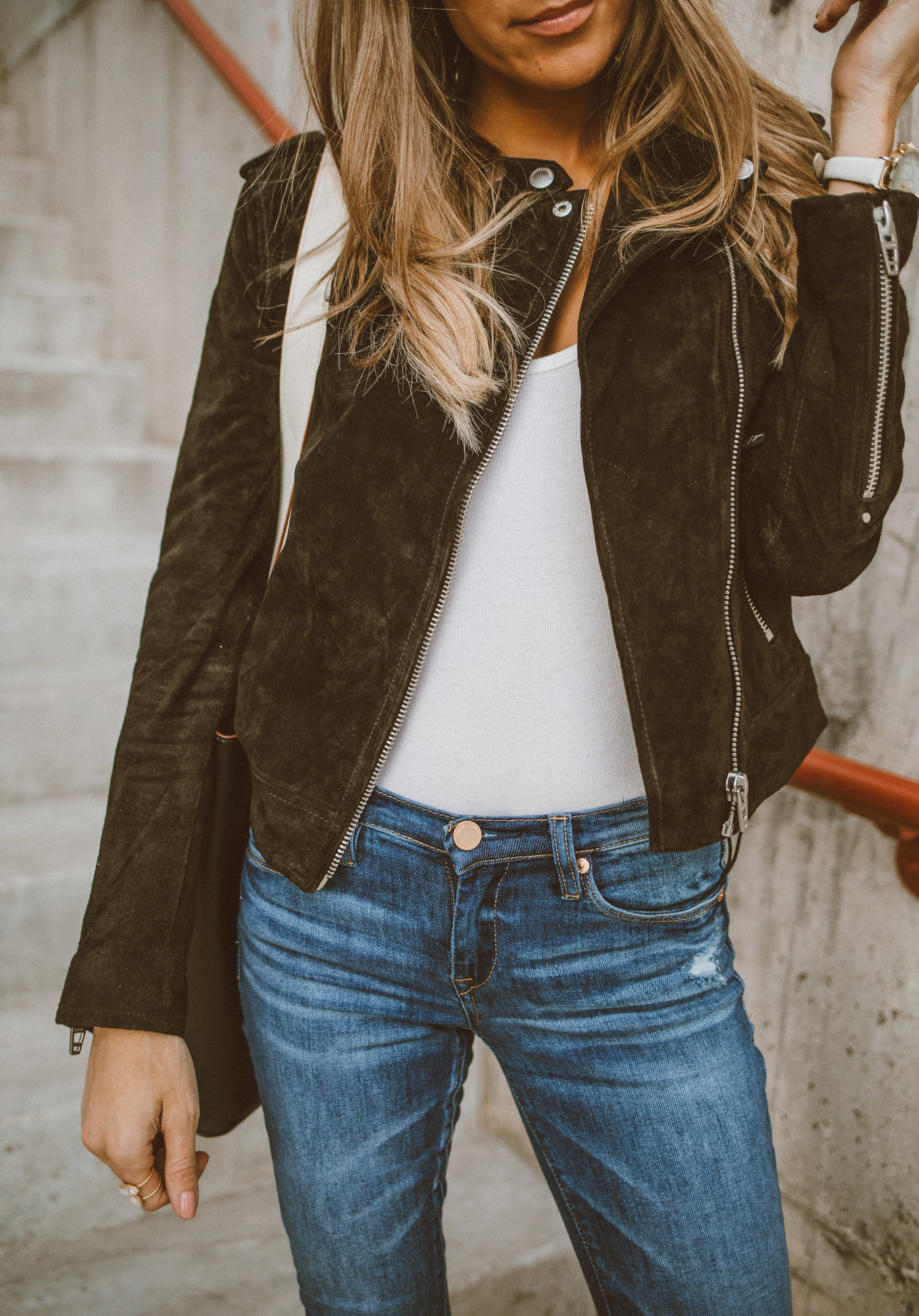 Blanknyc denim no limit suede best sale moto jacket