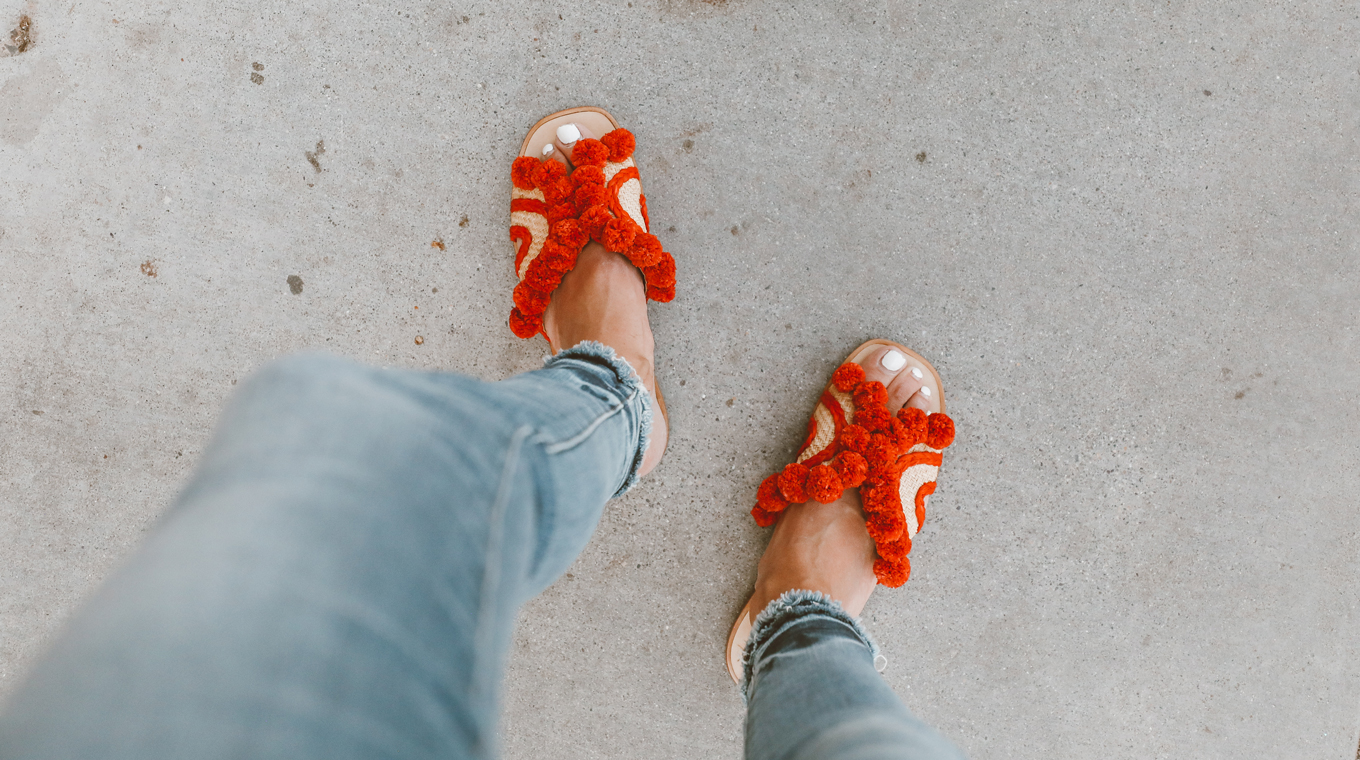 red sandals